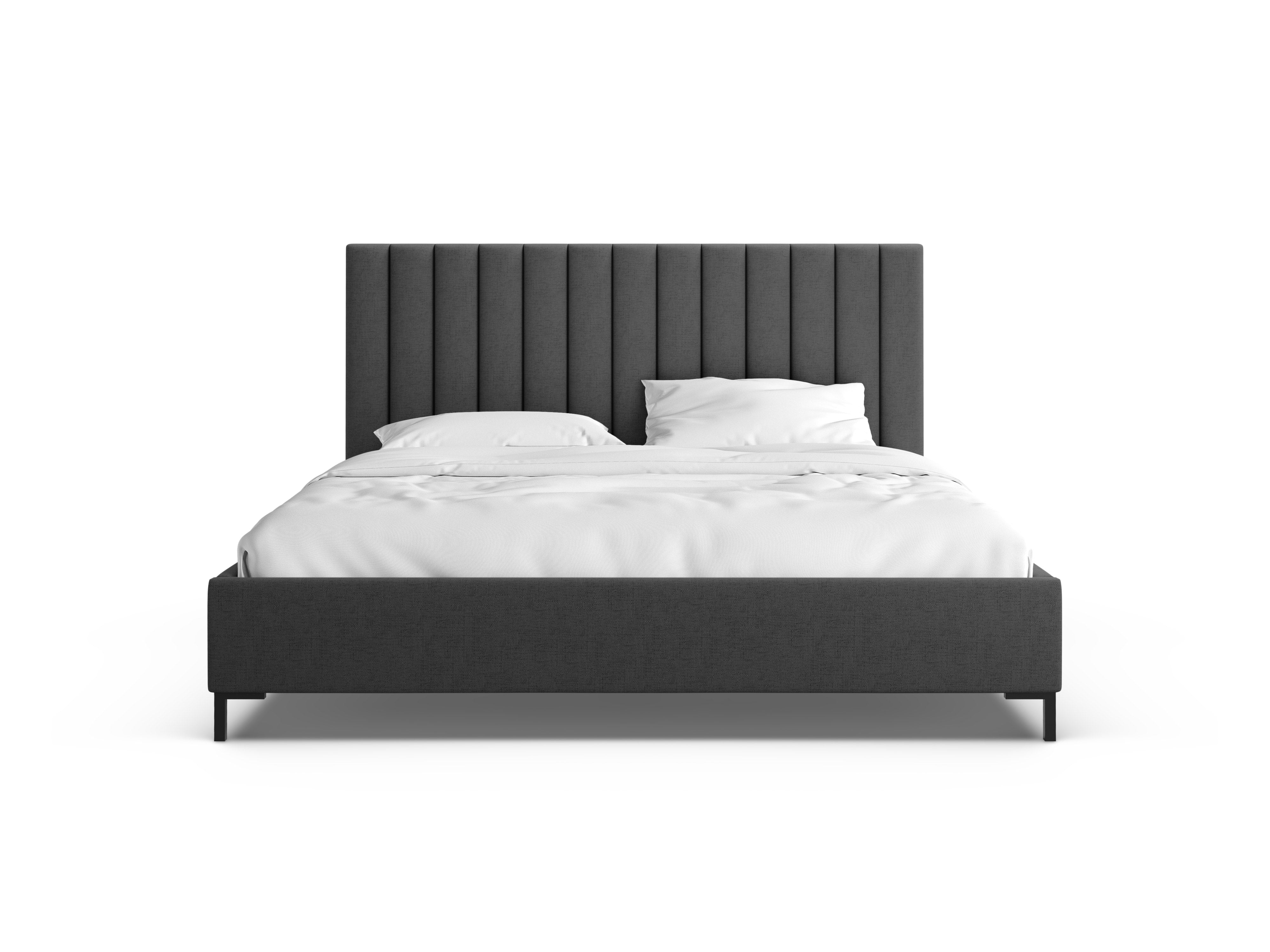 Bed met opbergruimte voor beddengoed ALLISON antraciet