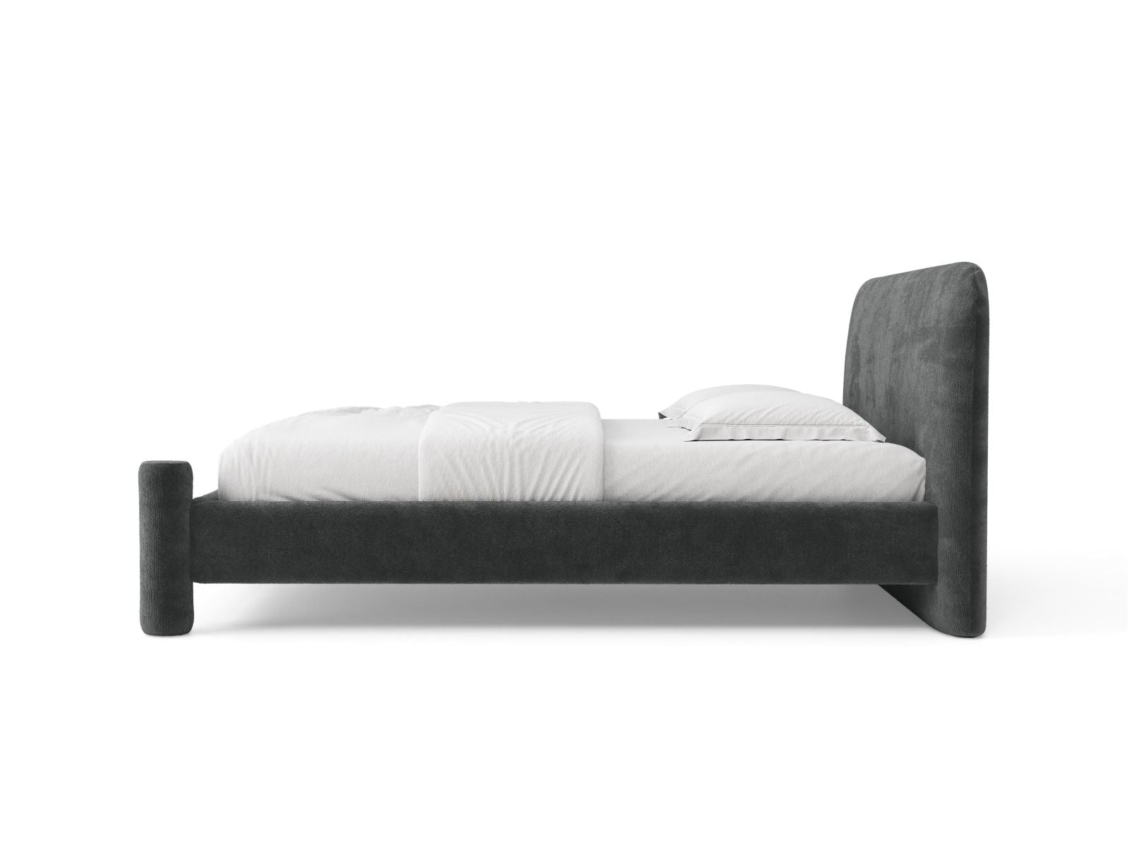 Bed VERA donkergrijs chenille