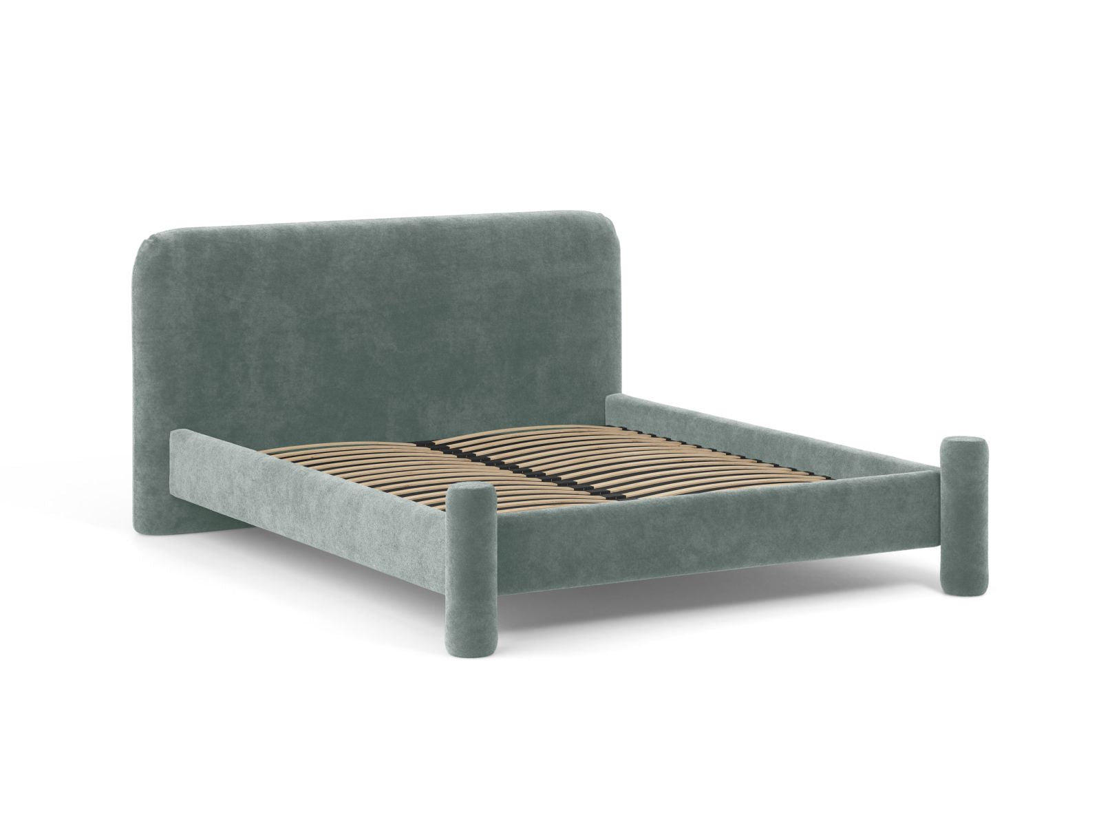 Bed VERA blauwe chenille