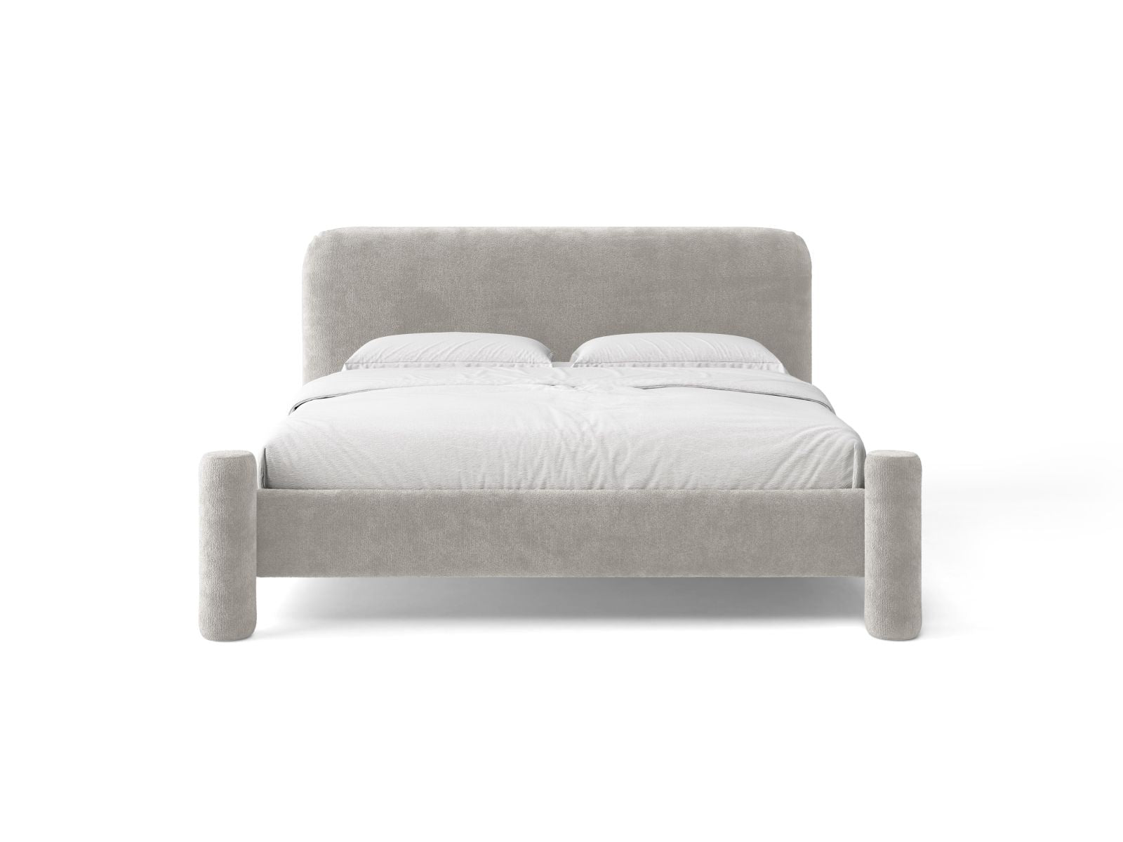Bed VERA lichtgrijs chenille