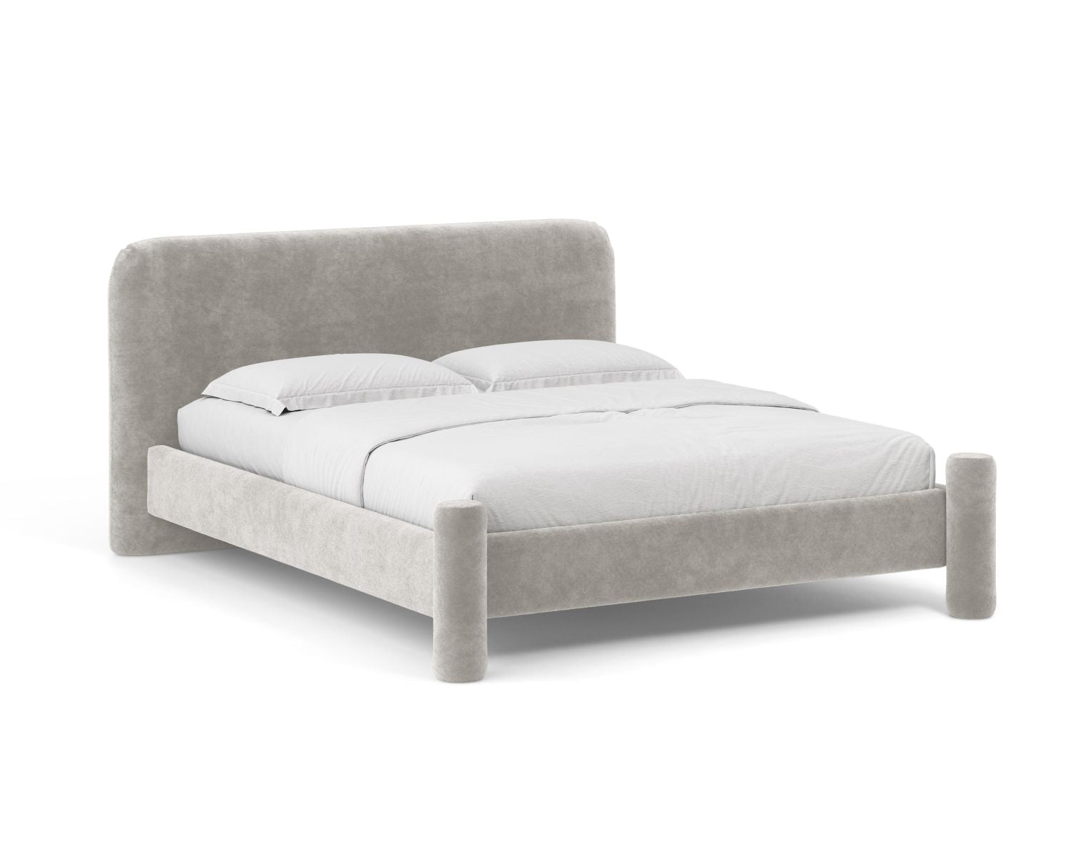 Bed VERA lichtgrijs chenille