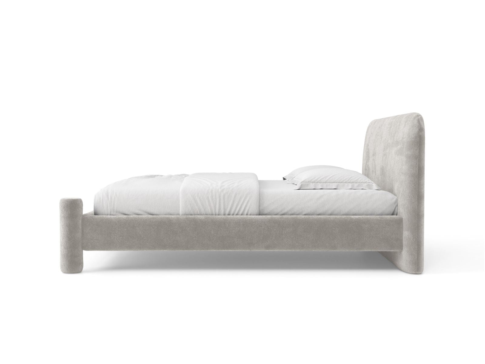 Bed VERA lichtgrijs chenille