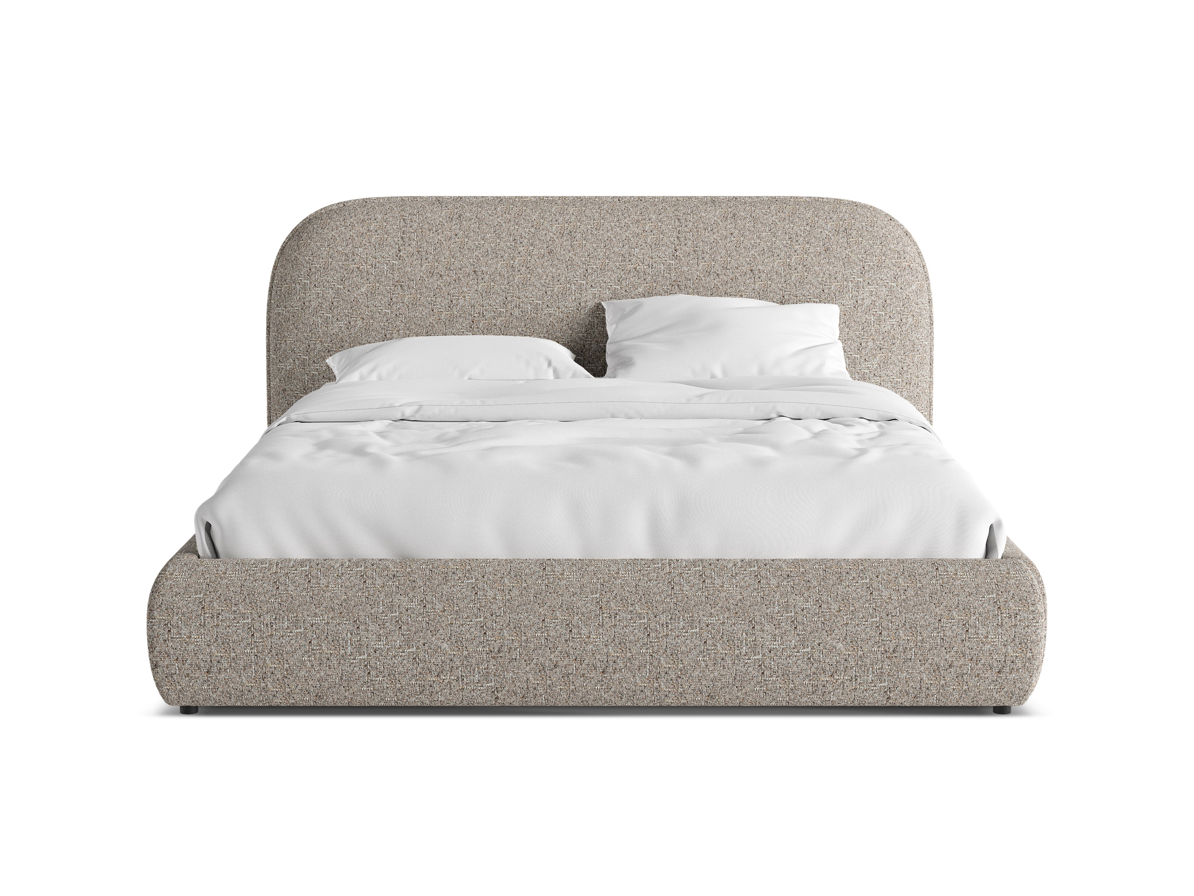 Bett MURADA braun-grauer Melange Chenille