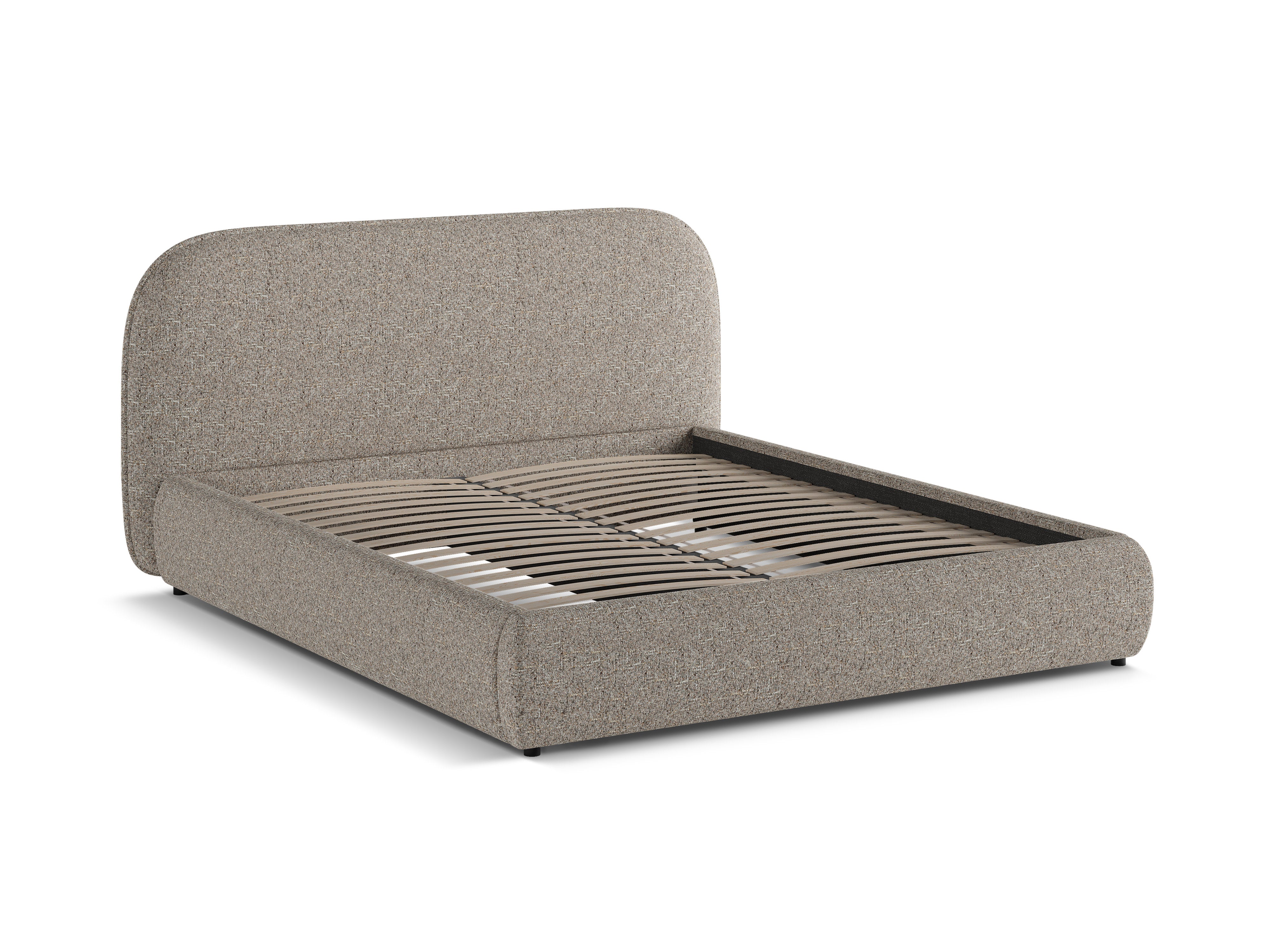 Bett MURADA braun-grauer Melange Chenille