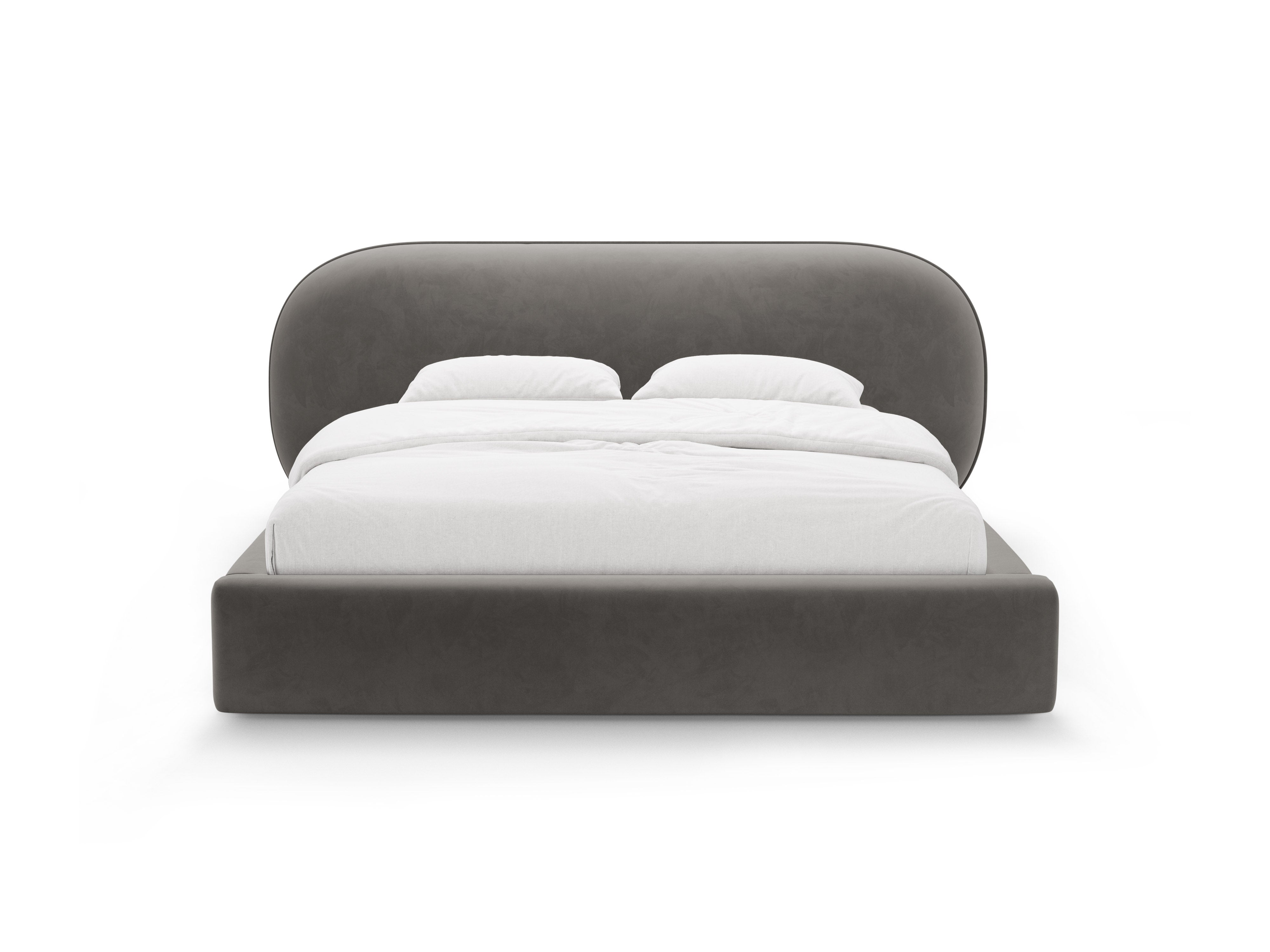 OVALO Velvet Bed Dark Gray