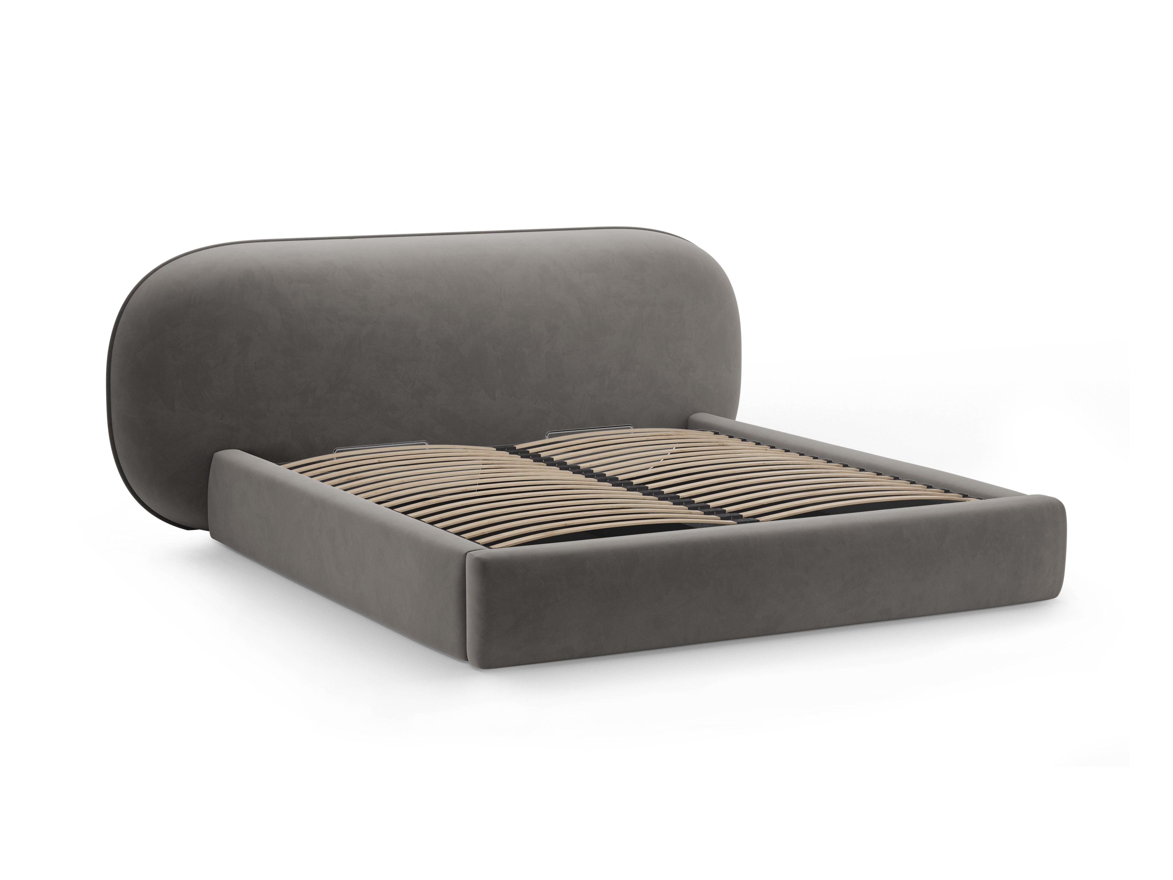 OVALO Velvet Bed Dark Gray