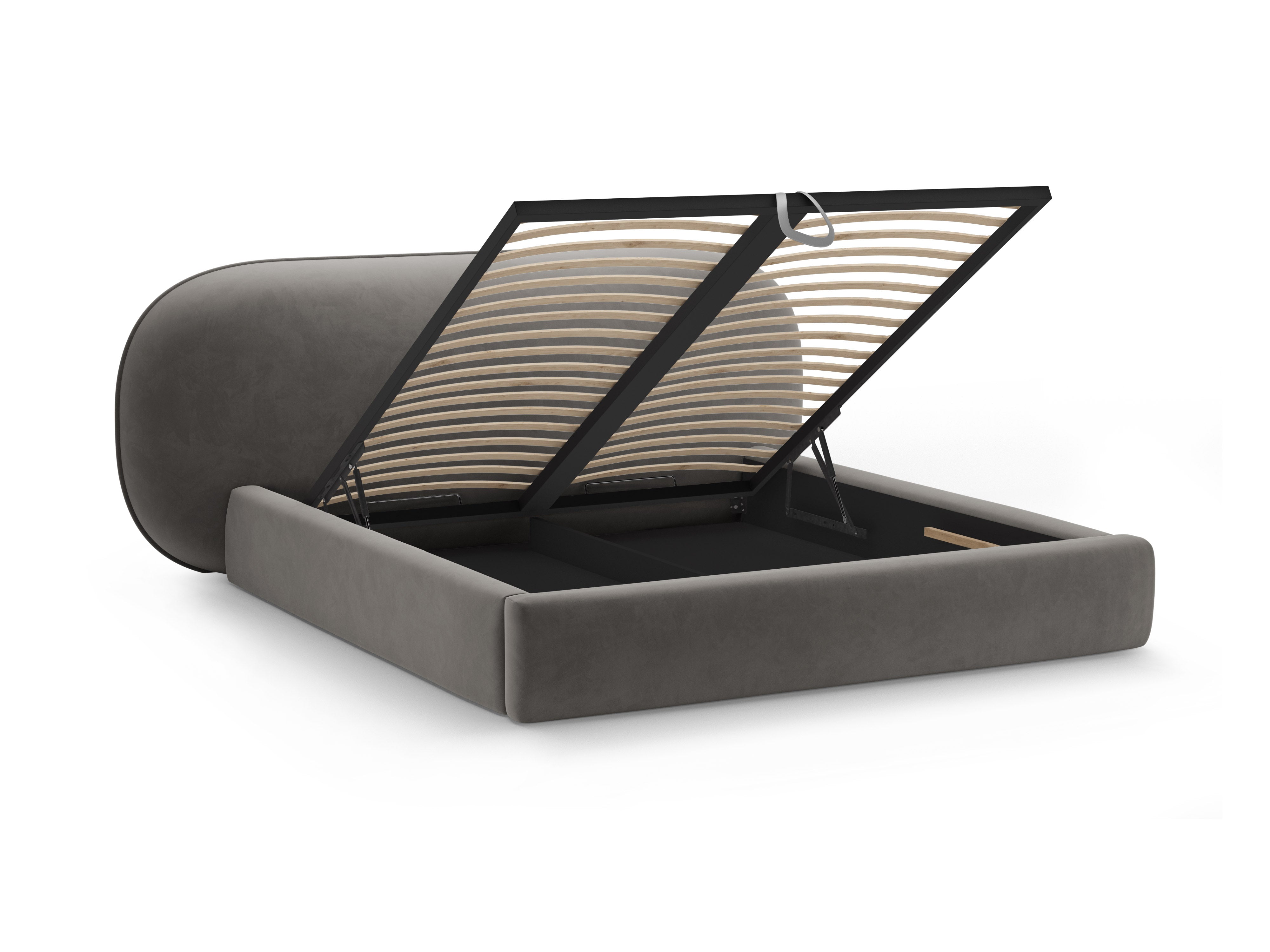 OVALO Velvet Bed Dark Gray