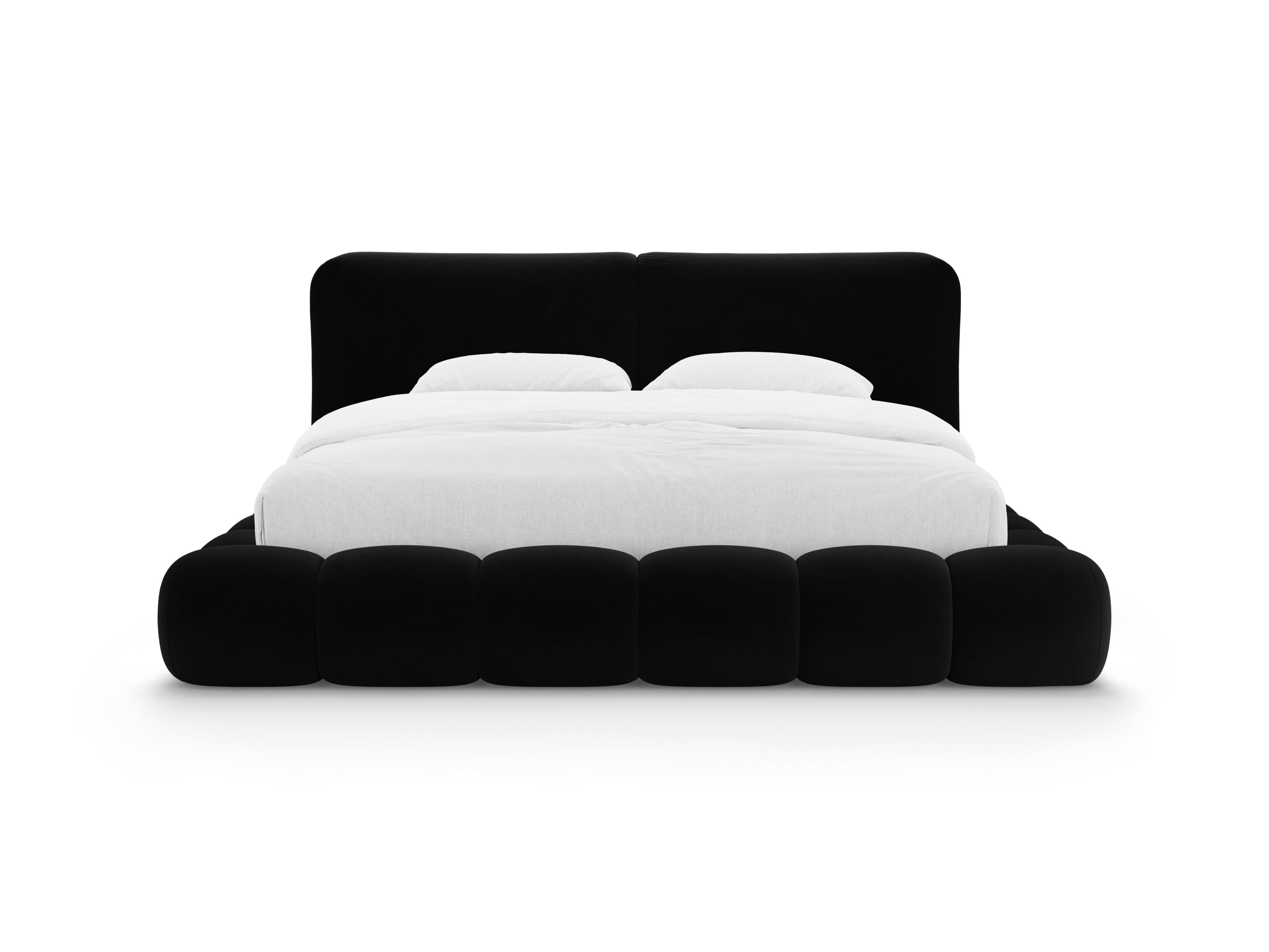 Velvet bed SOLANGE zwart