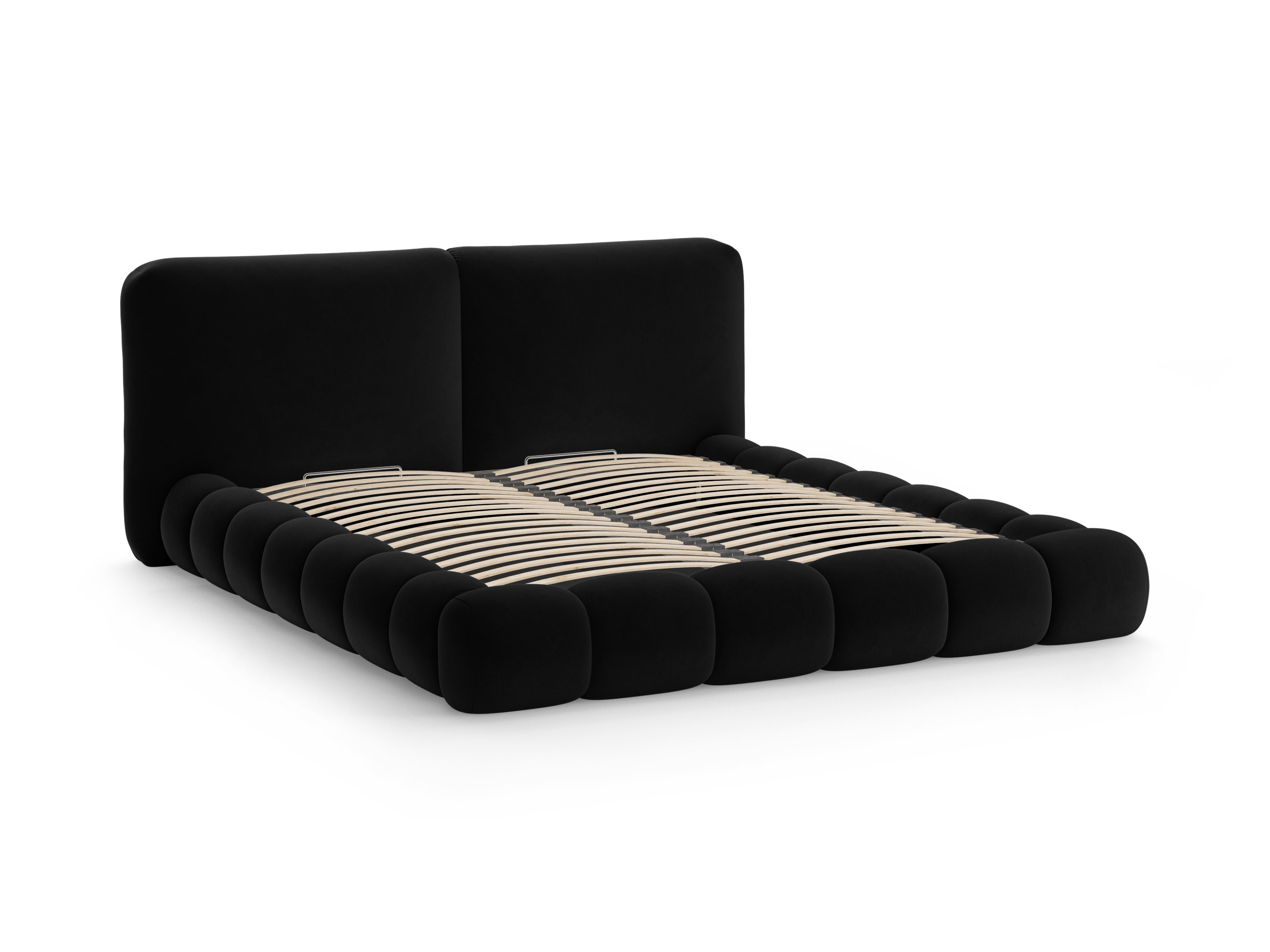 Velvet bed SOLANGE zwart
