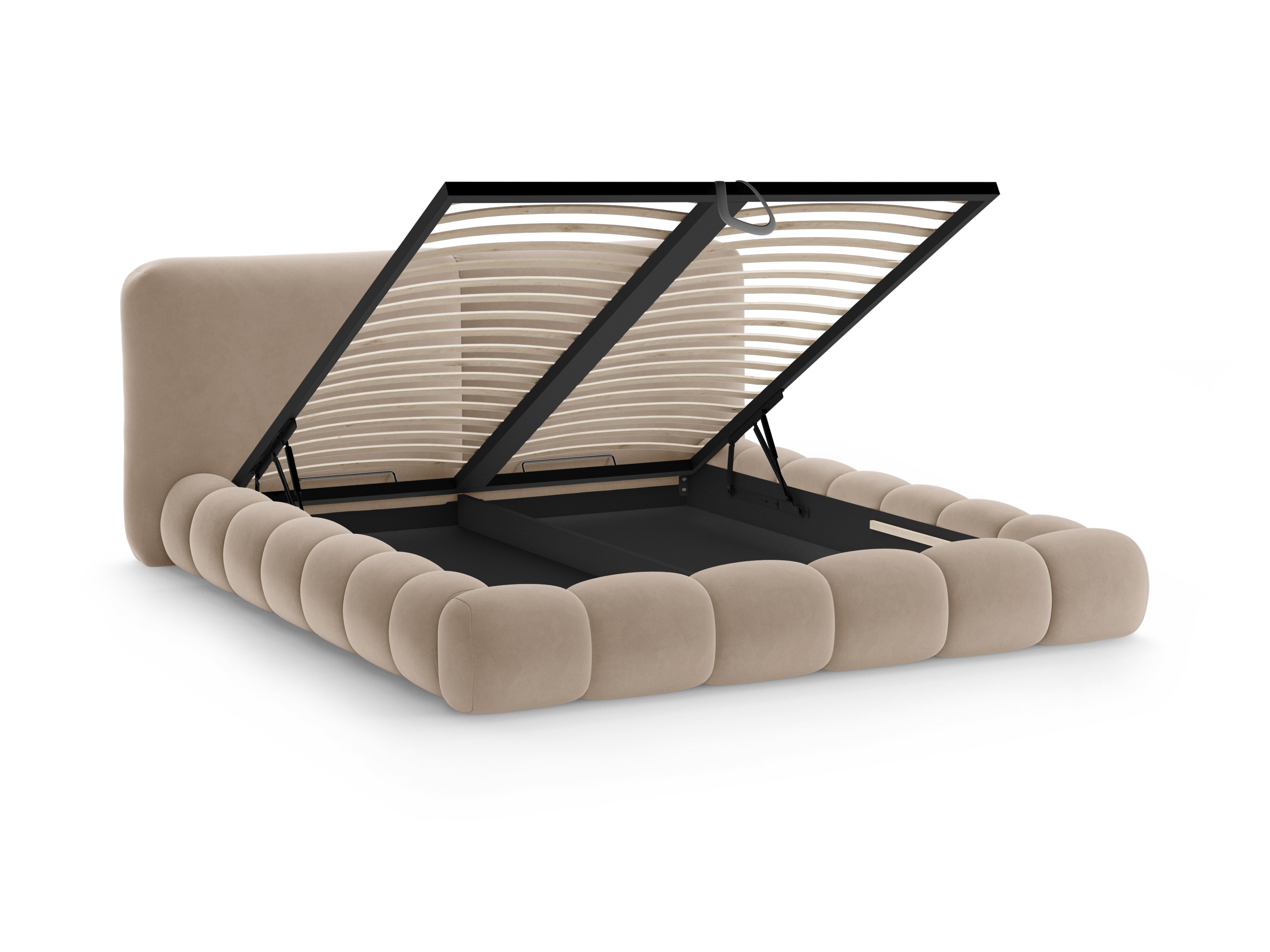 Velvet bed SOLANGE amandelbeige