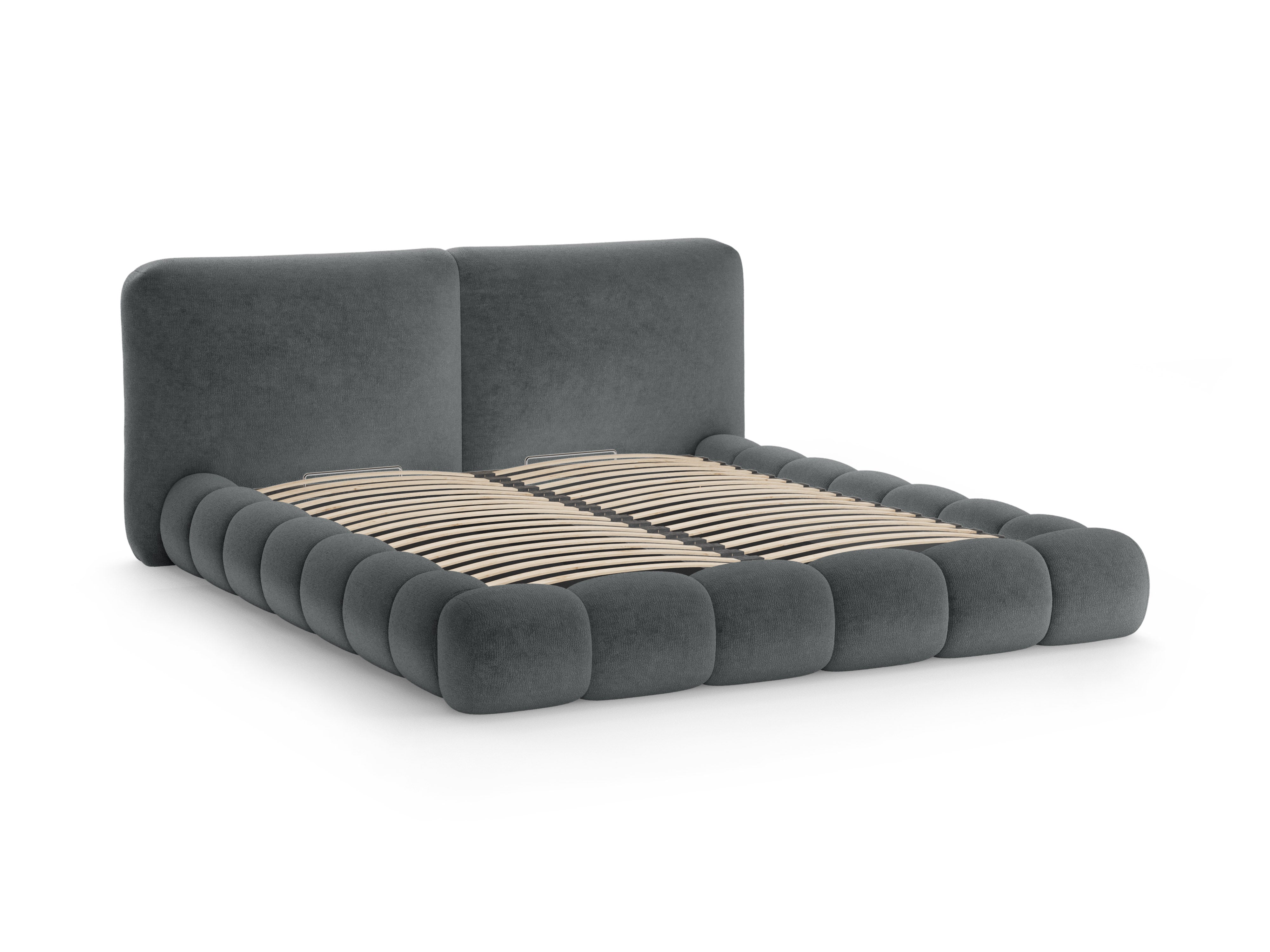 Bed SOLANGE donkergrijs chenille