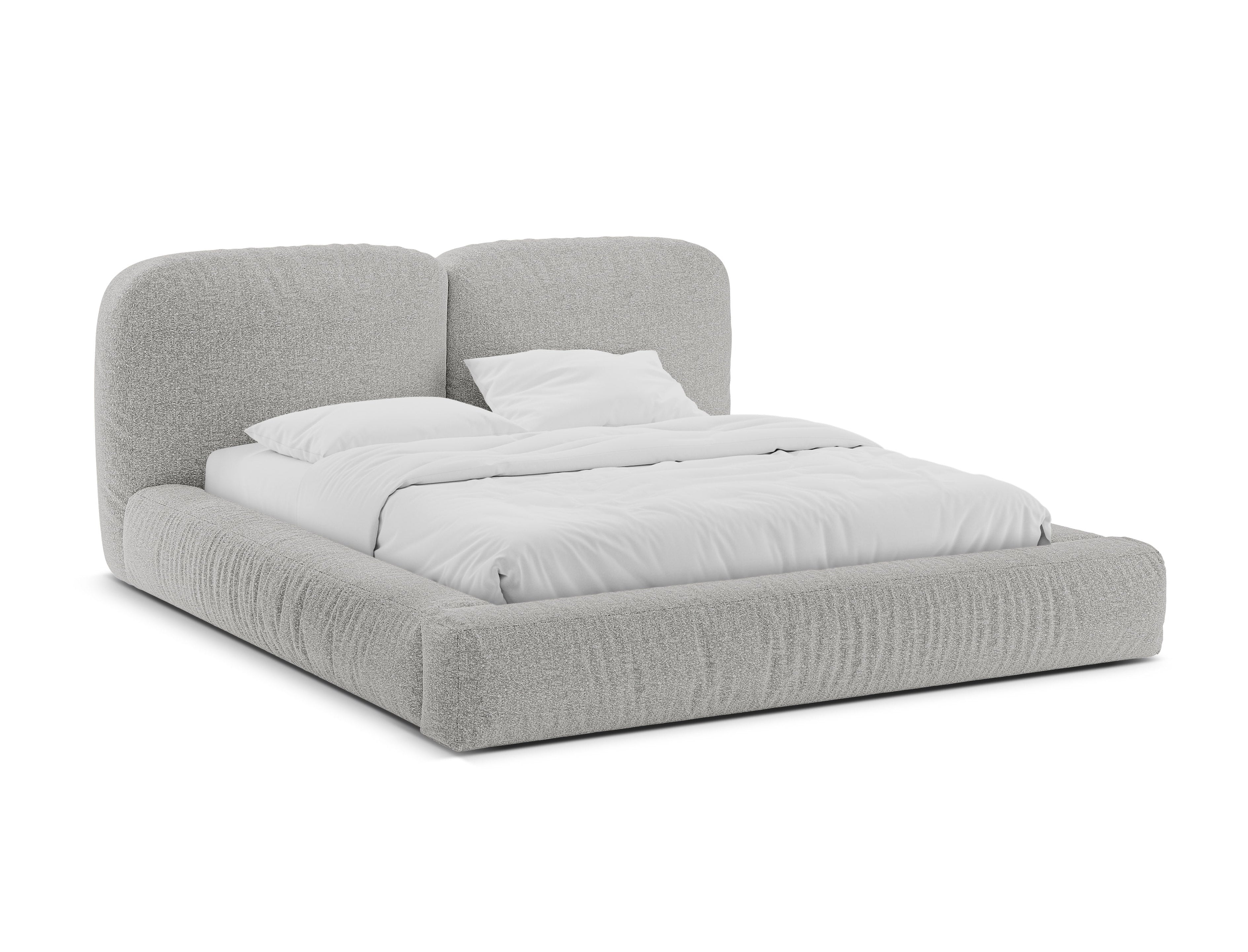 Bed MARTINA zilver boucle