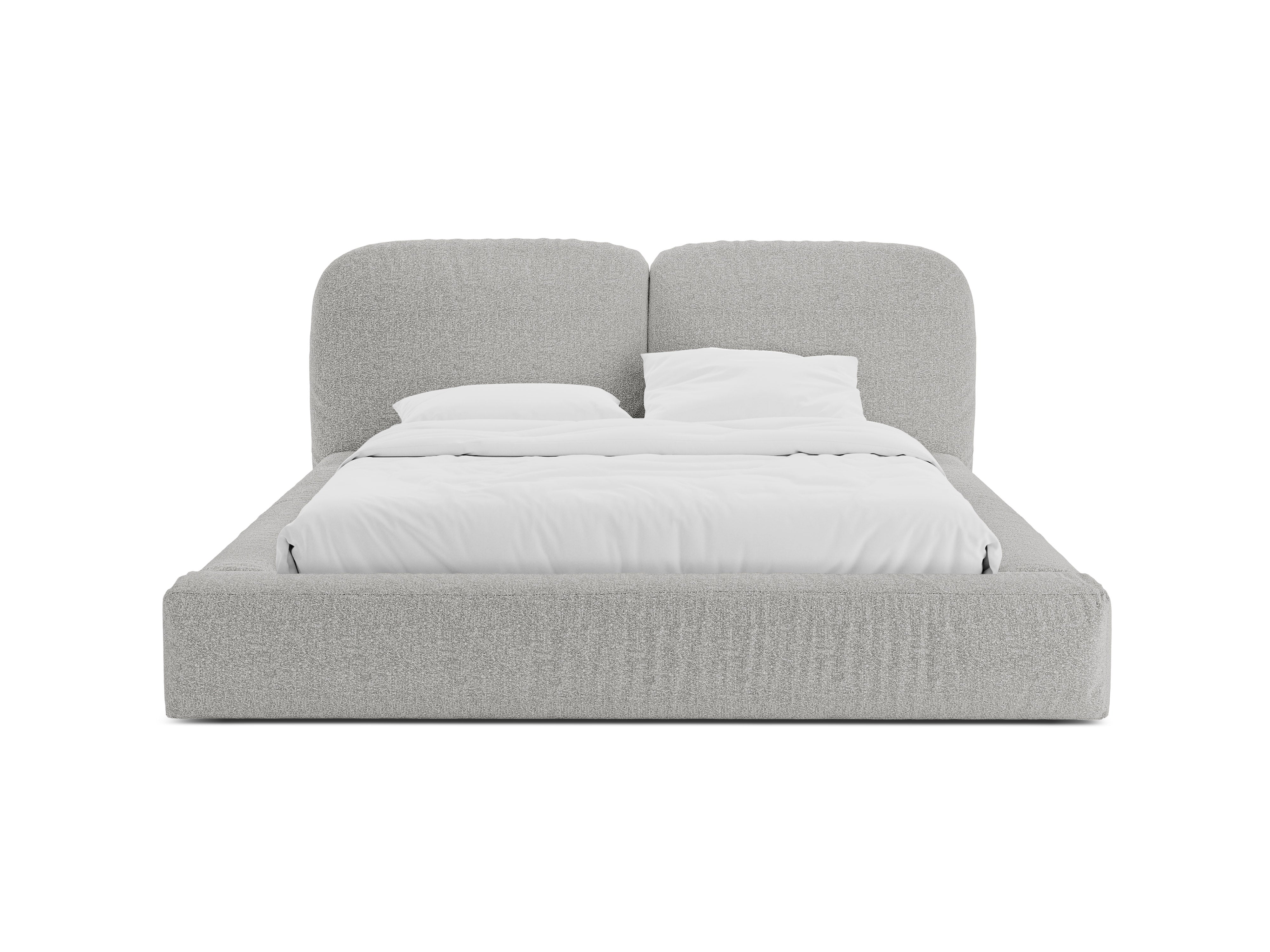 Bed MARTINA zilver boucle