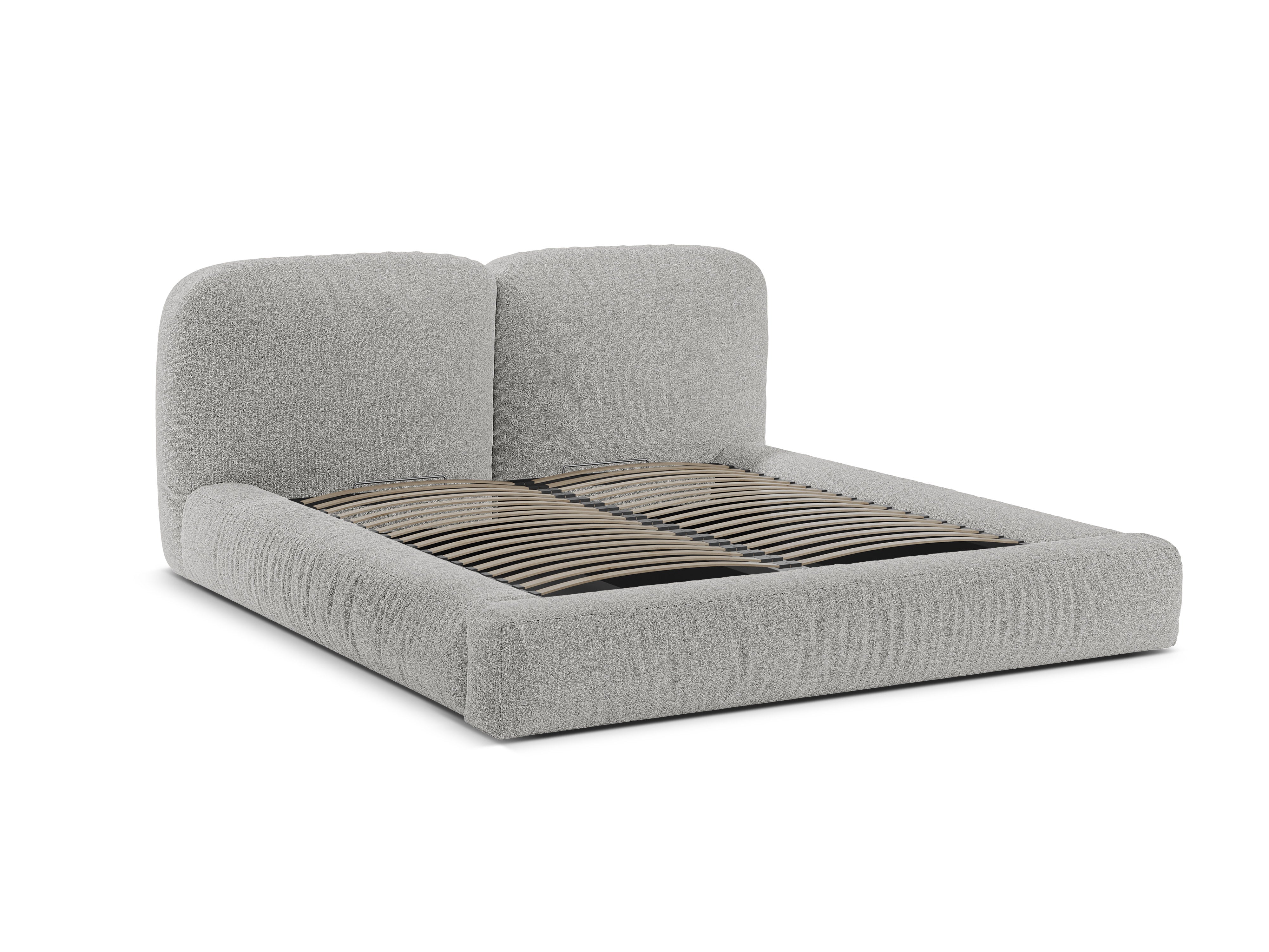 Bed MARTINA zilver boucle