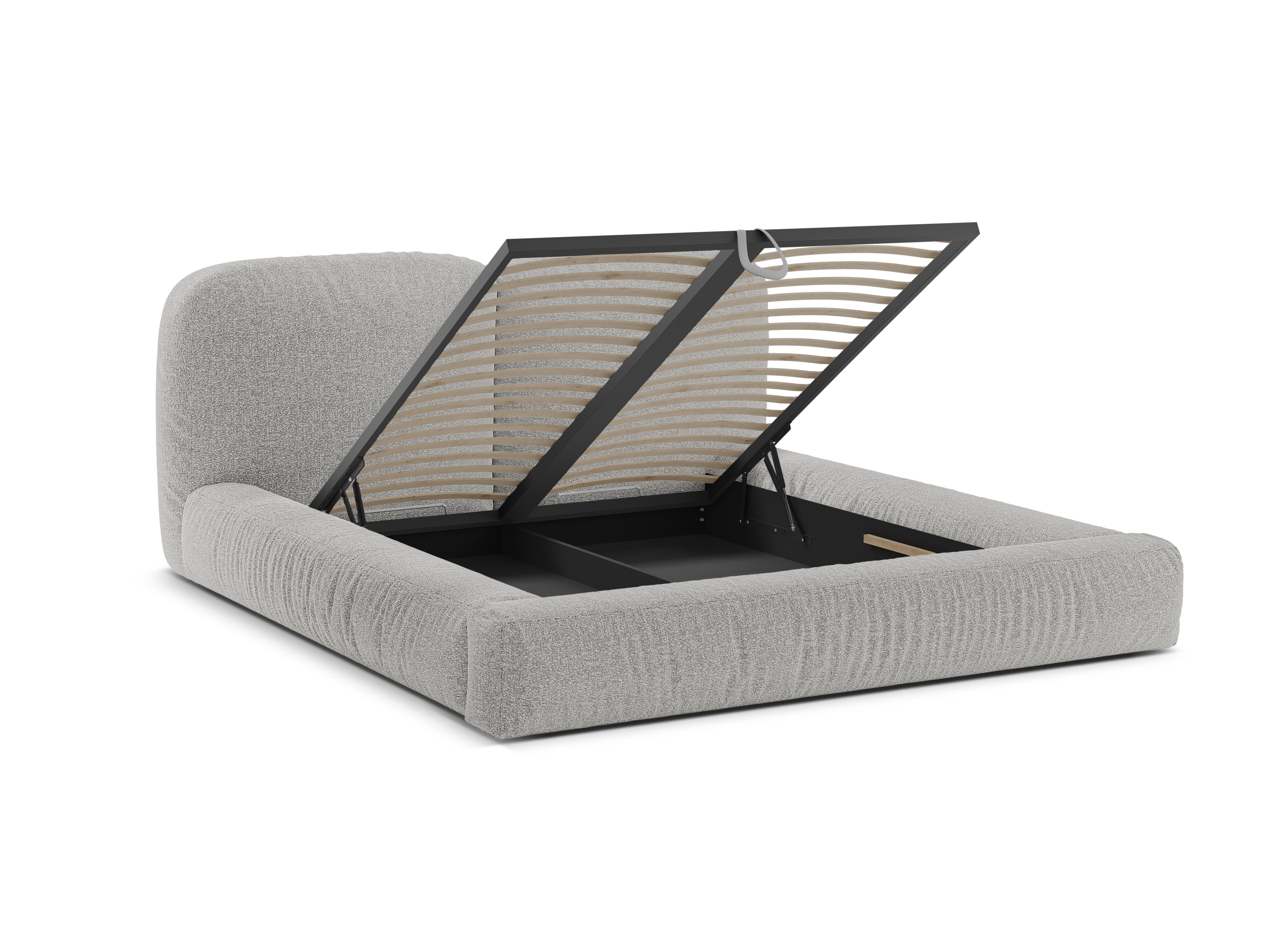 Bed MARTINA zilver boucle