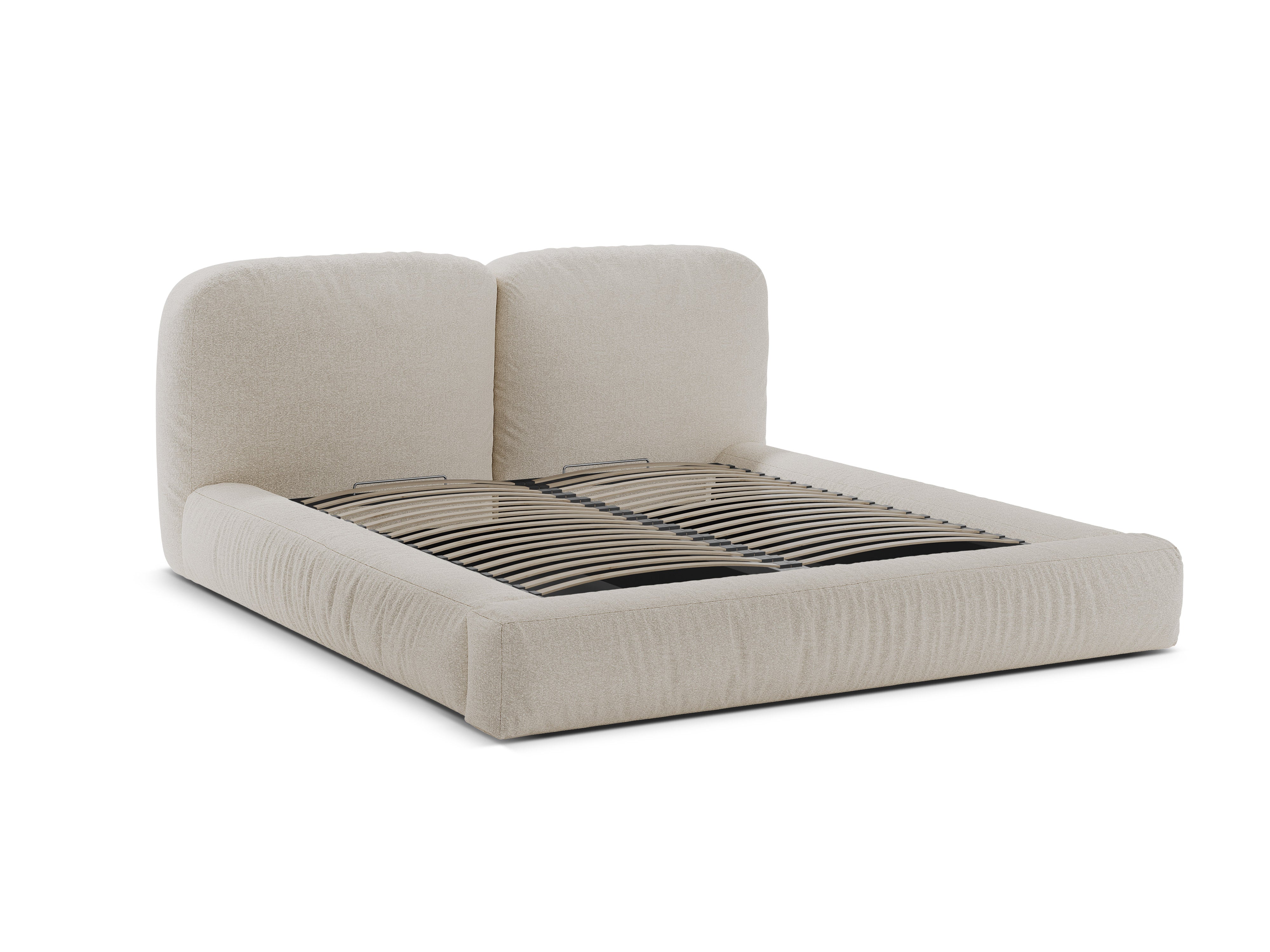 Bett MARTINA beige Boucle