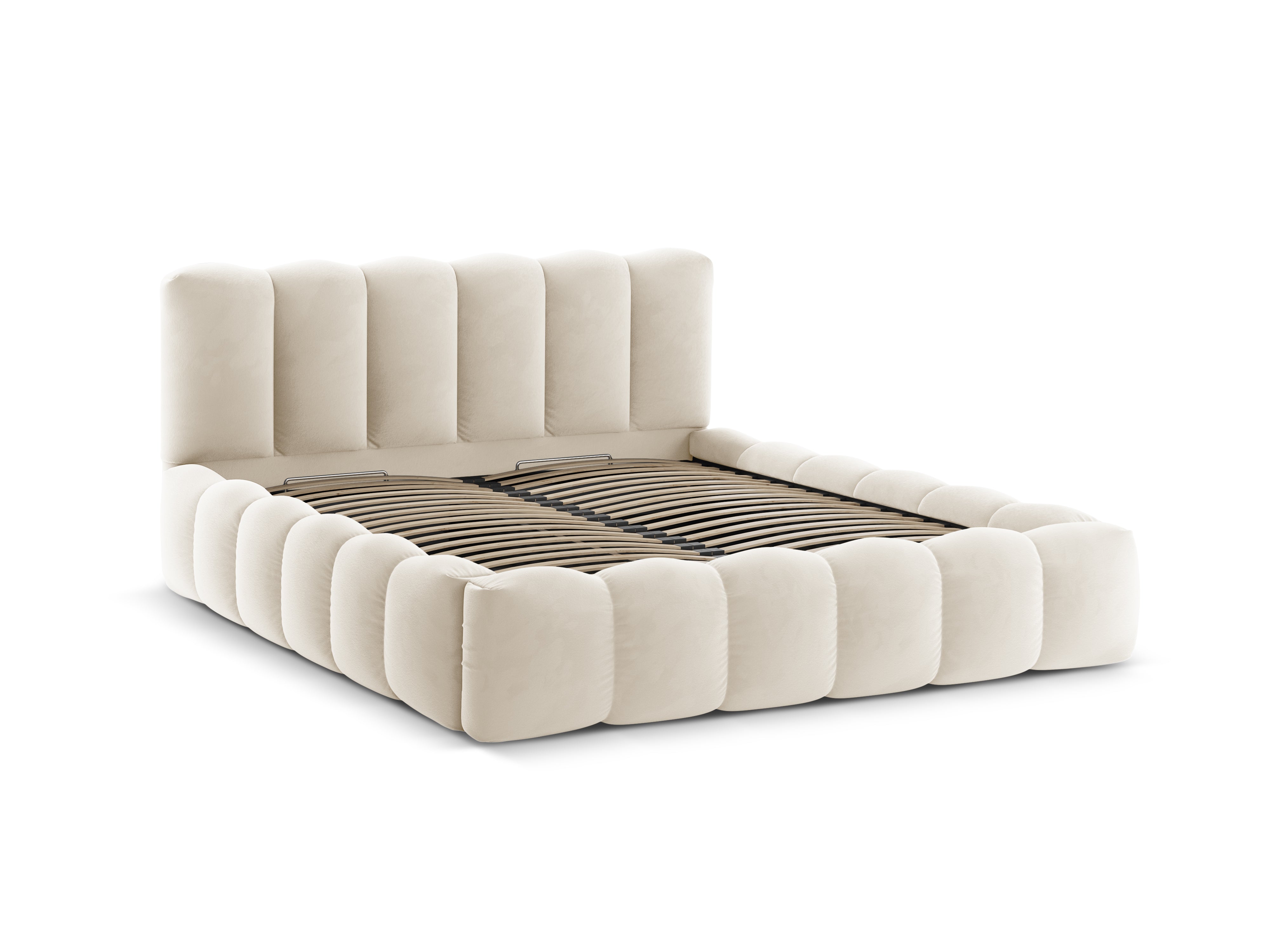 Velvet bed met opbergruimte LUPINE beige