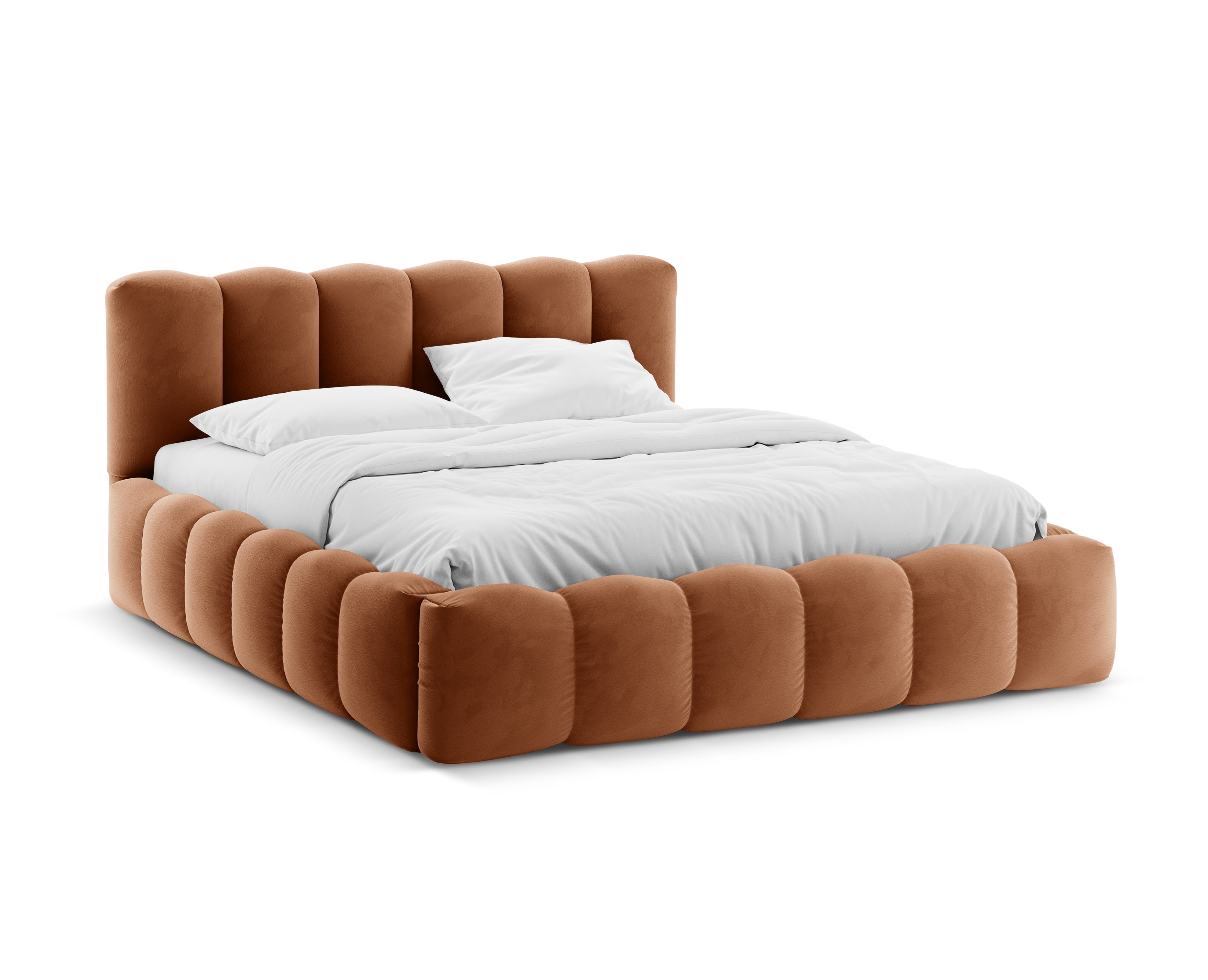 Fluwelen bed met opbergruimte LUPINE honing