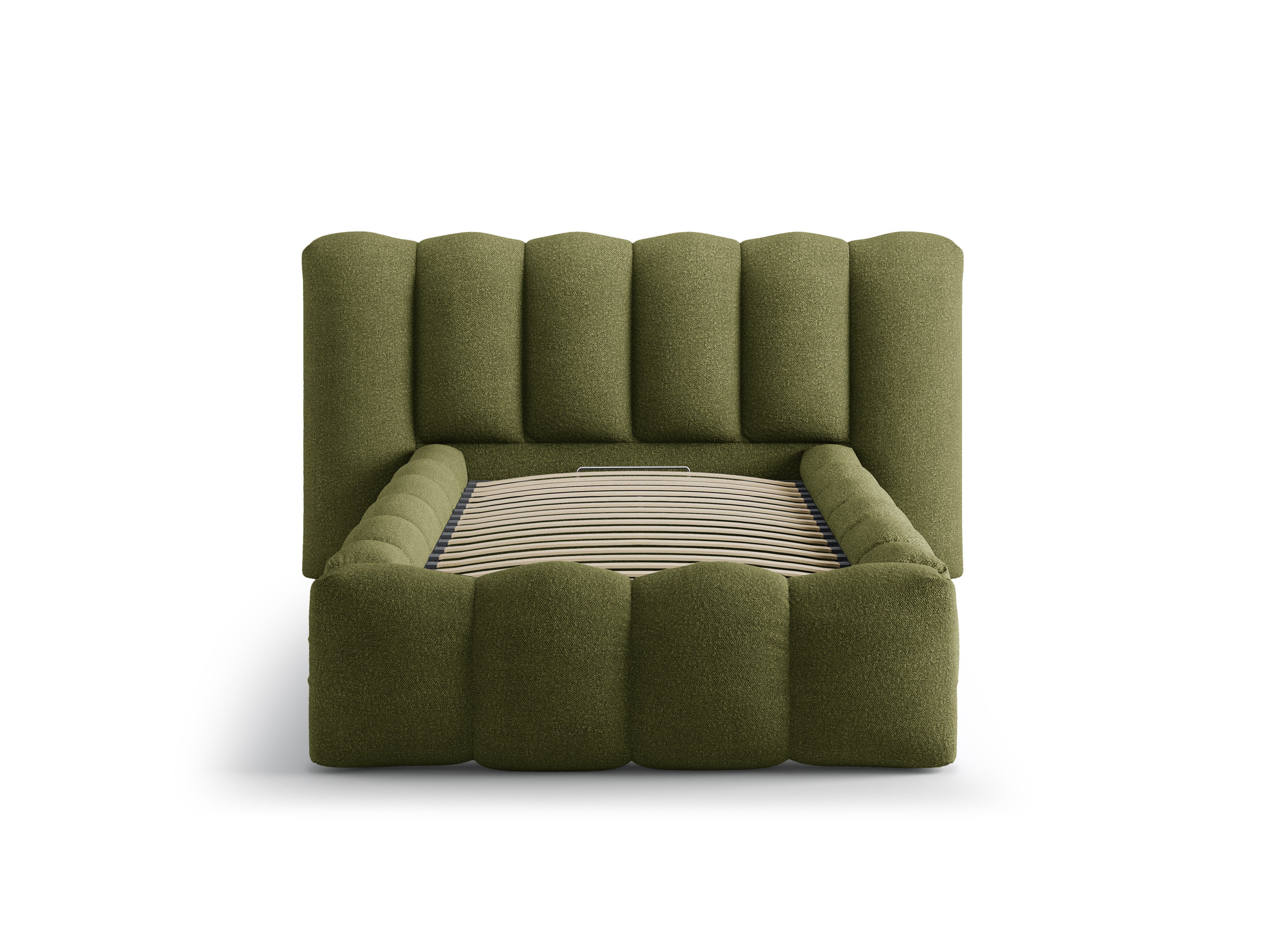 LUPINE Bed in Dark Olive Green Boucle