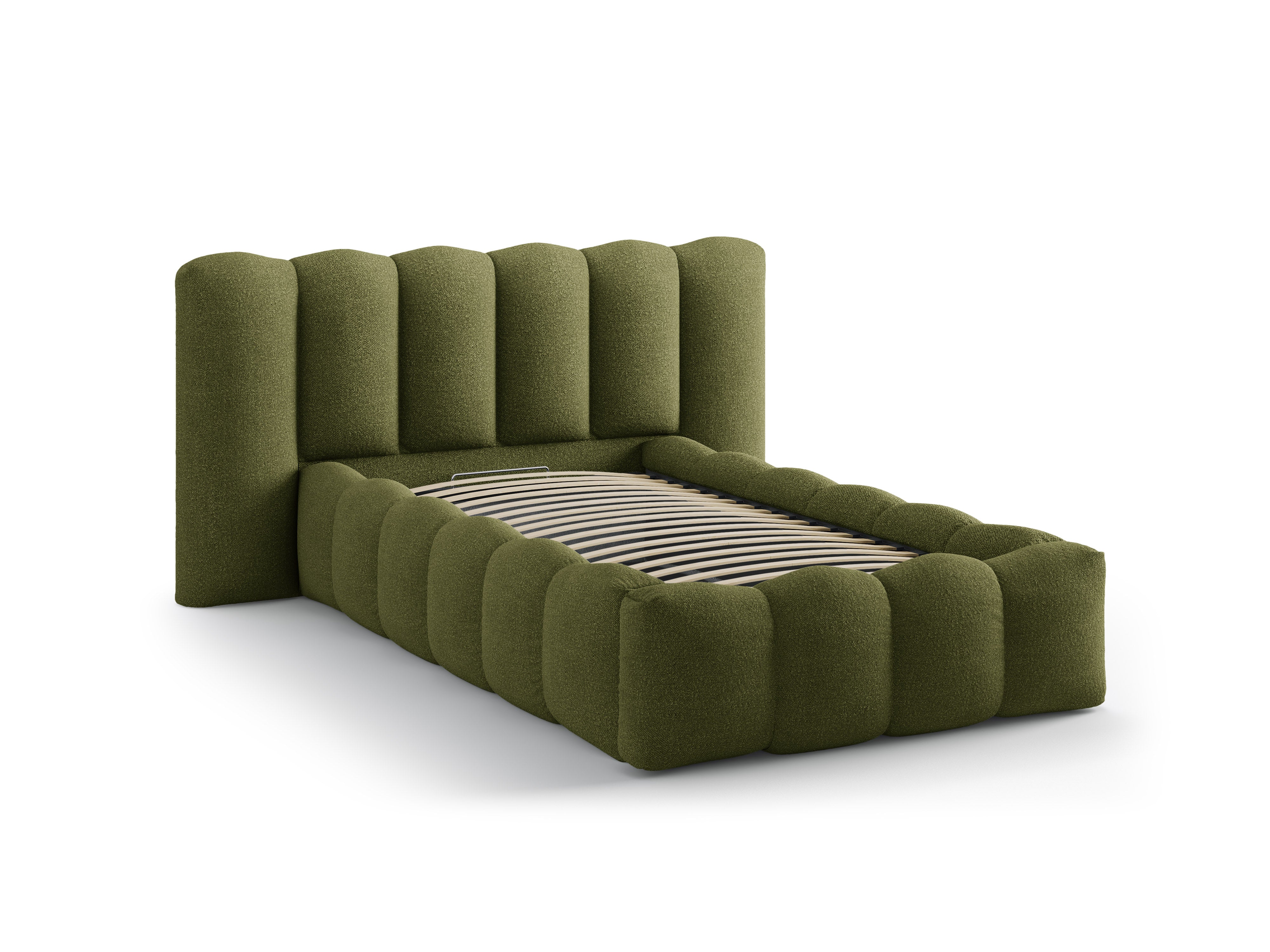 LUPINE Bed in Dark Olive Green Boucle