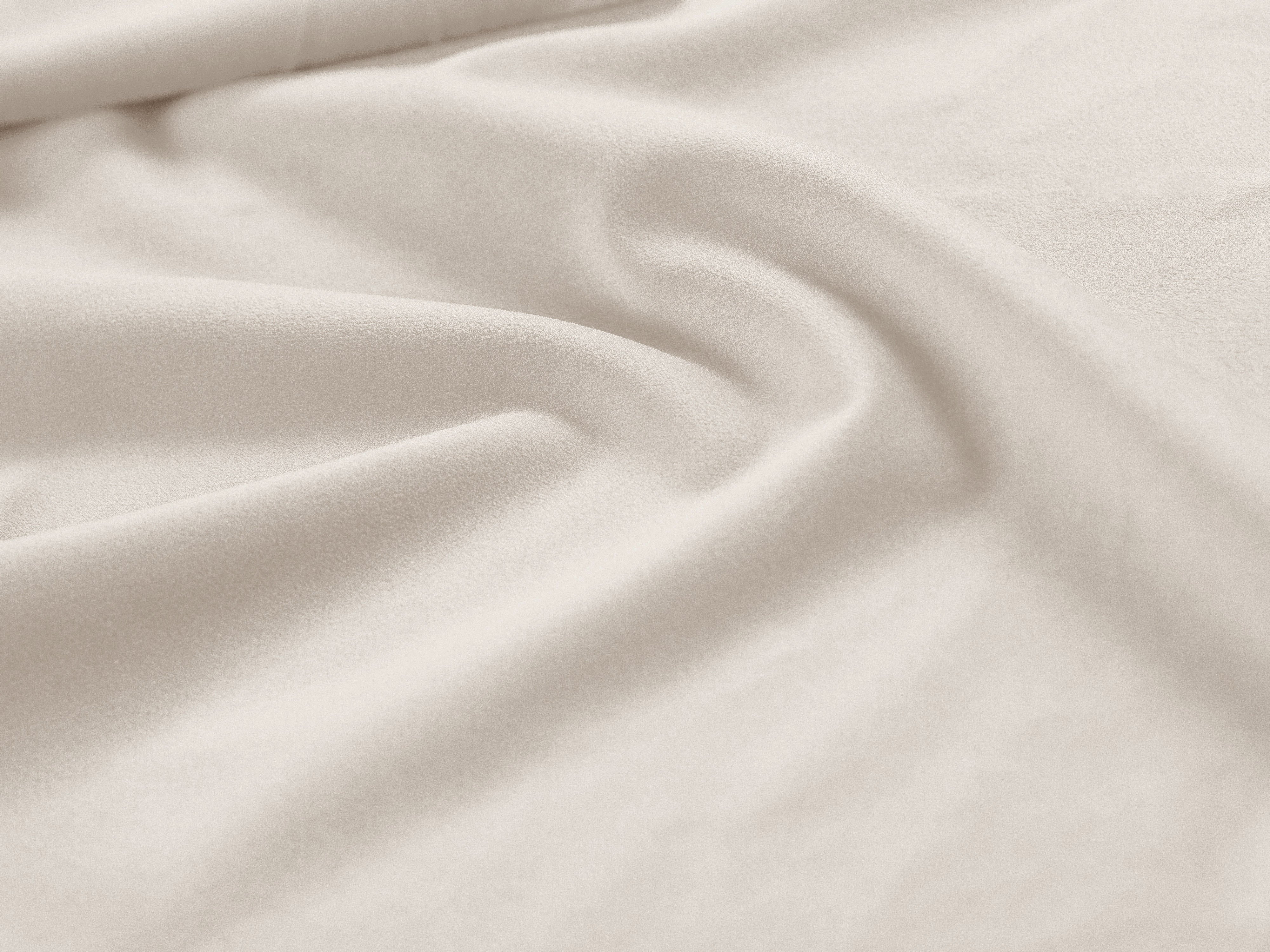 enkel velours bed met opbergruimte voor beddengoed ALLISON lichtbeige