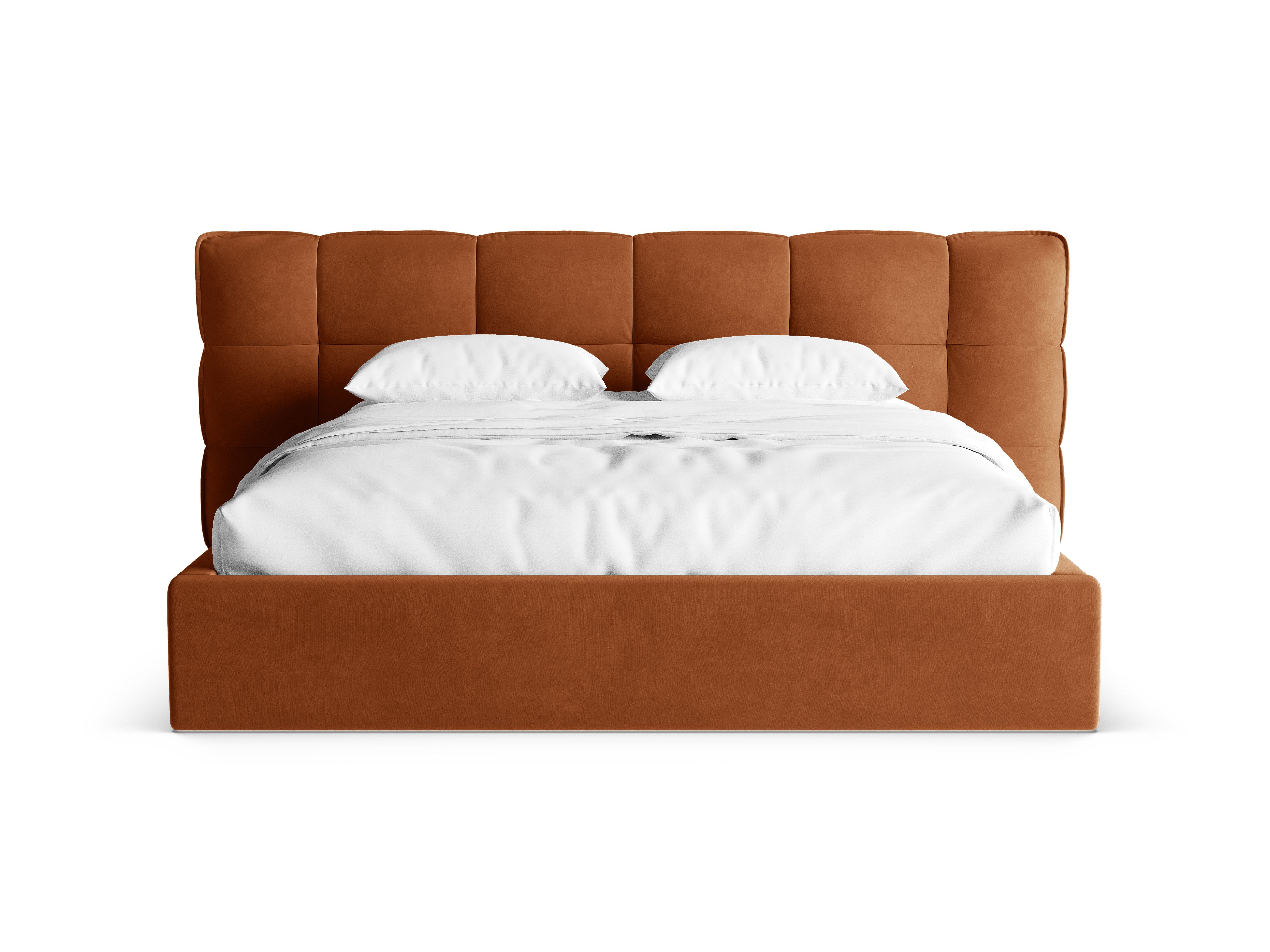 Velvet Bed with Storage ERIC Terracotta
