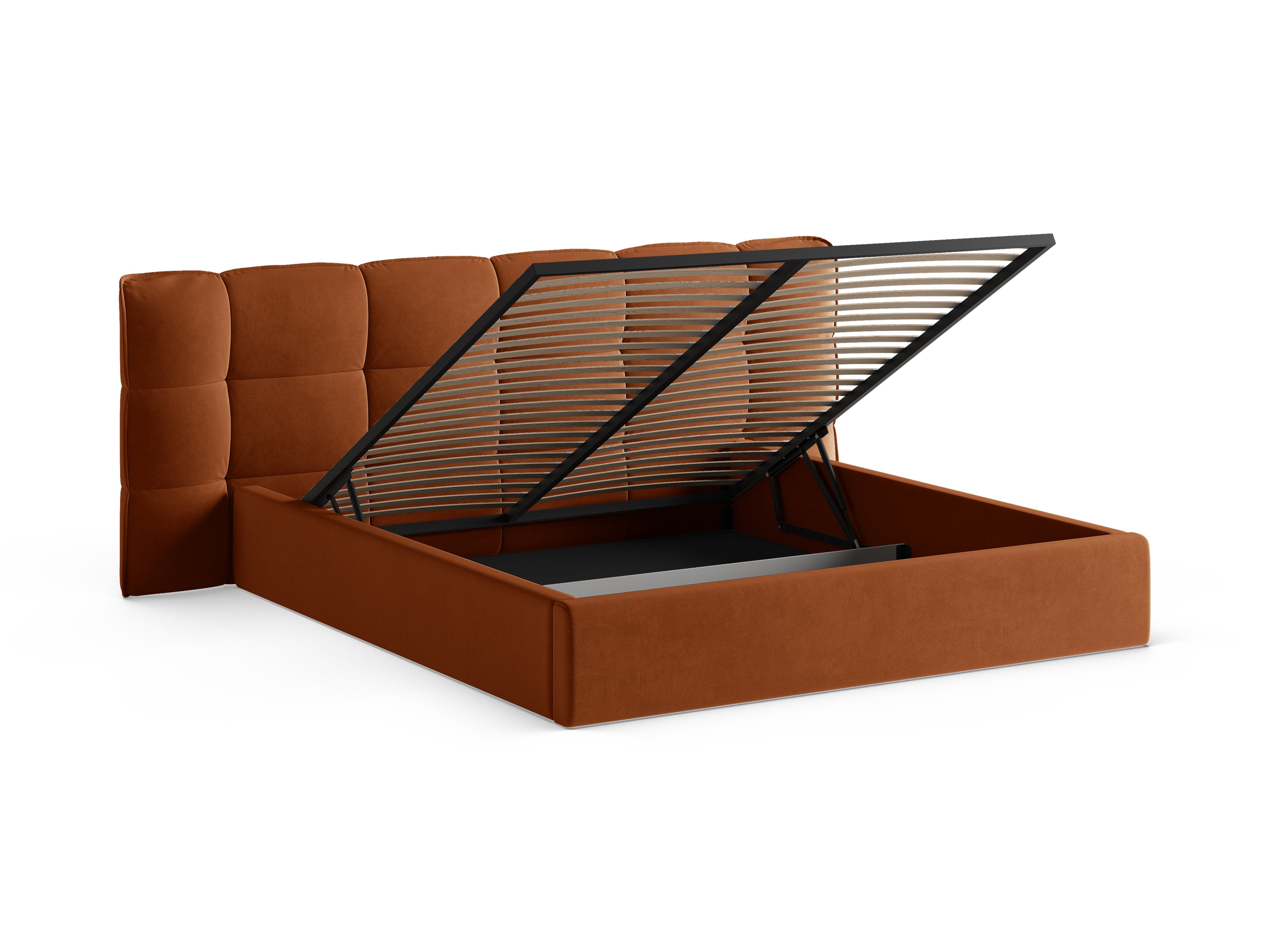 Velvet Bed with Storage ERIC Terracotta