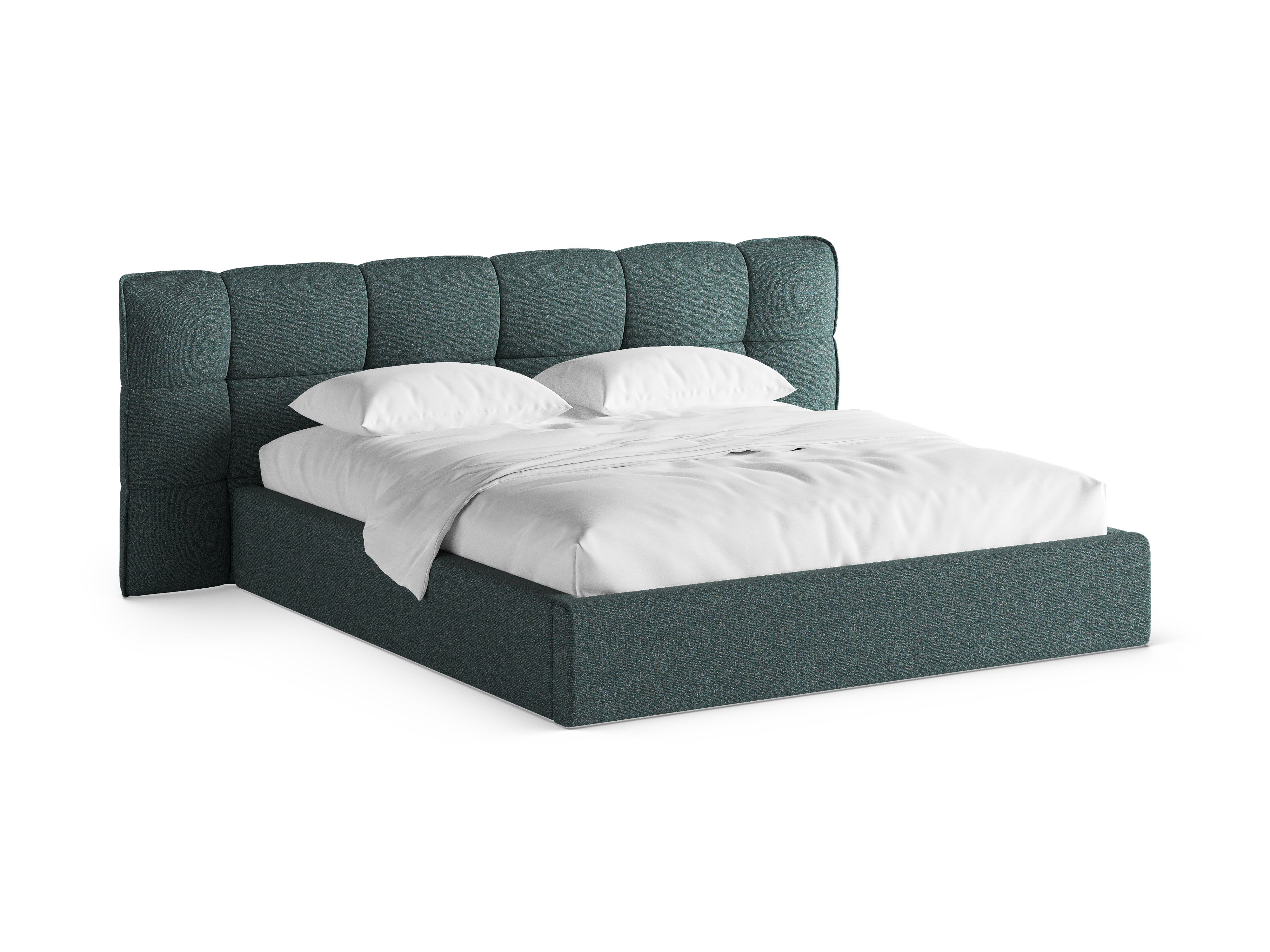 ERIC Bed with Storage Green Blue Mélange