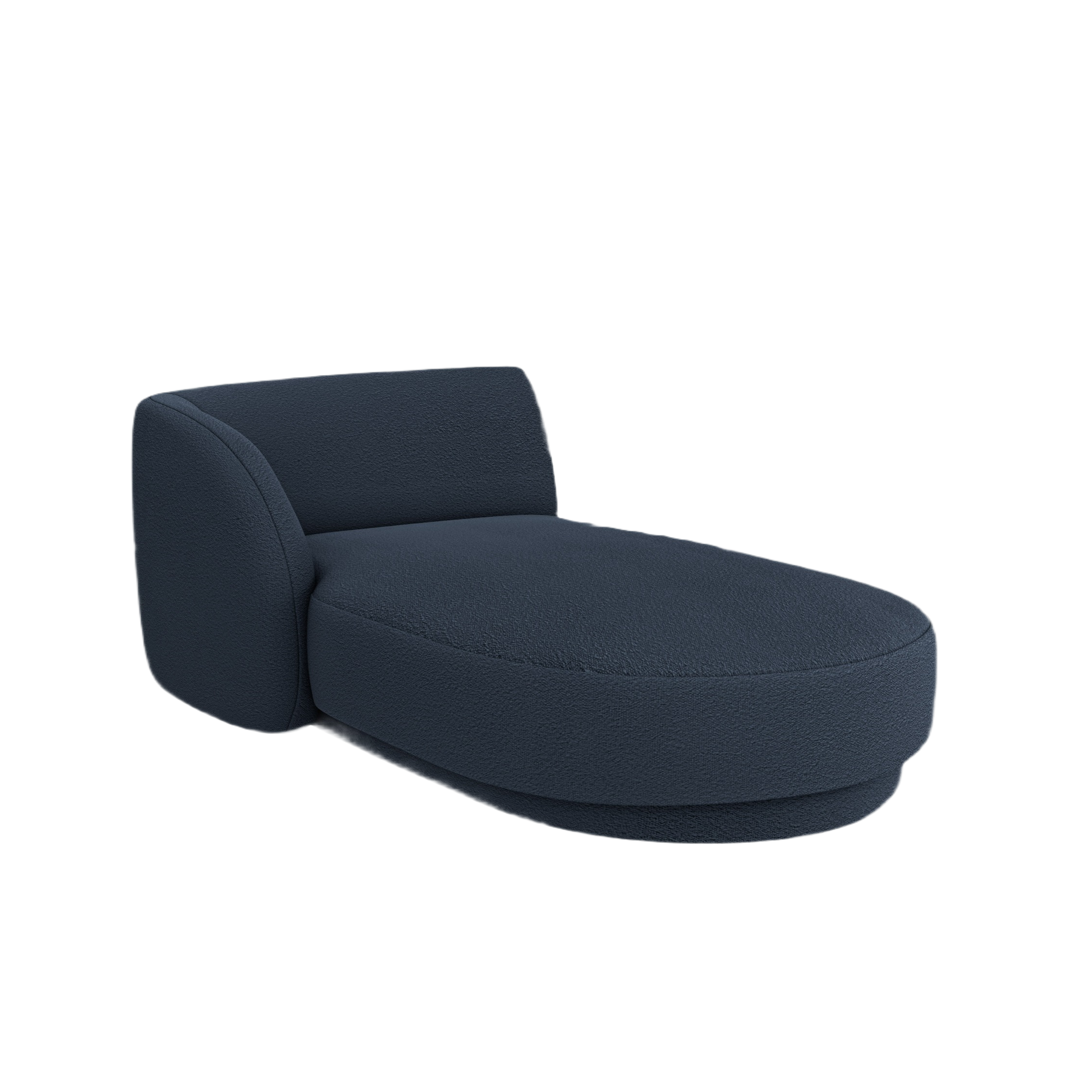 Left-facing chaise longue MILEY dark blue boucle
