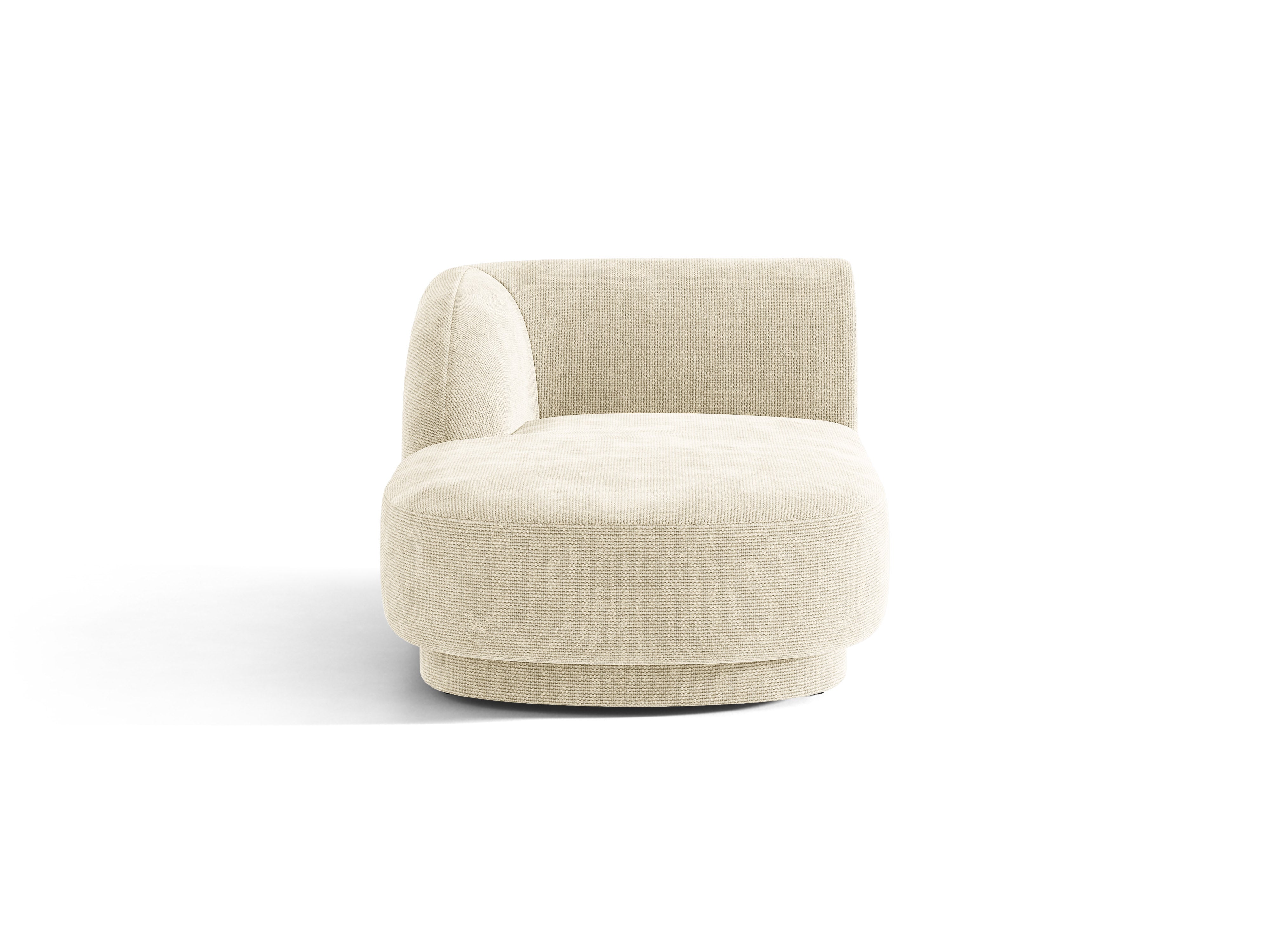 Szezlong links MILEY lichtbeige fluweel