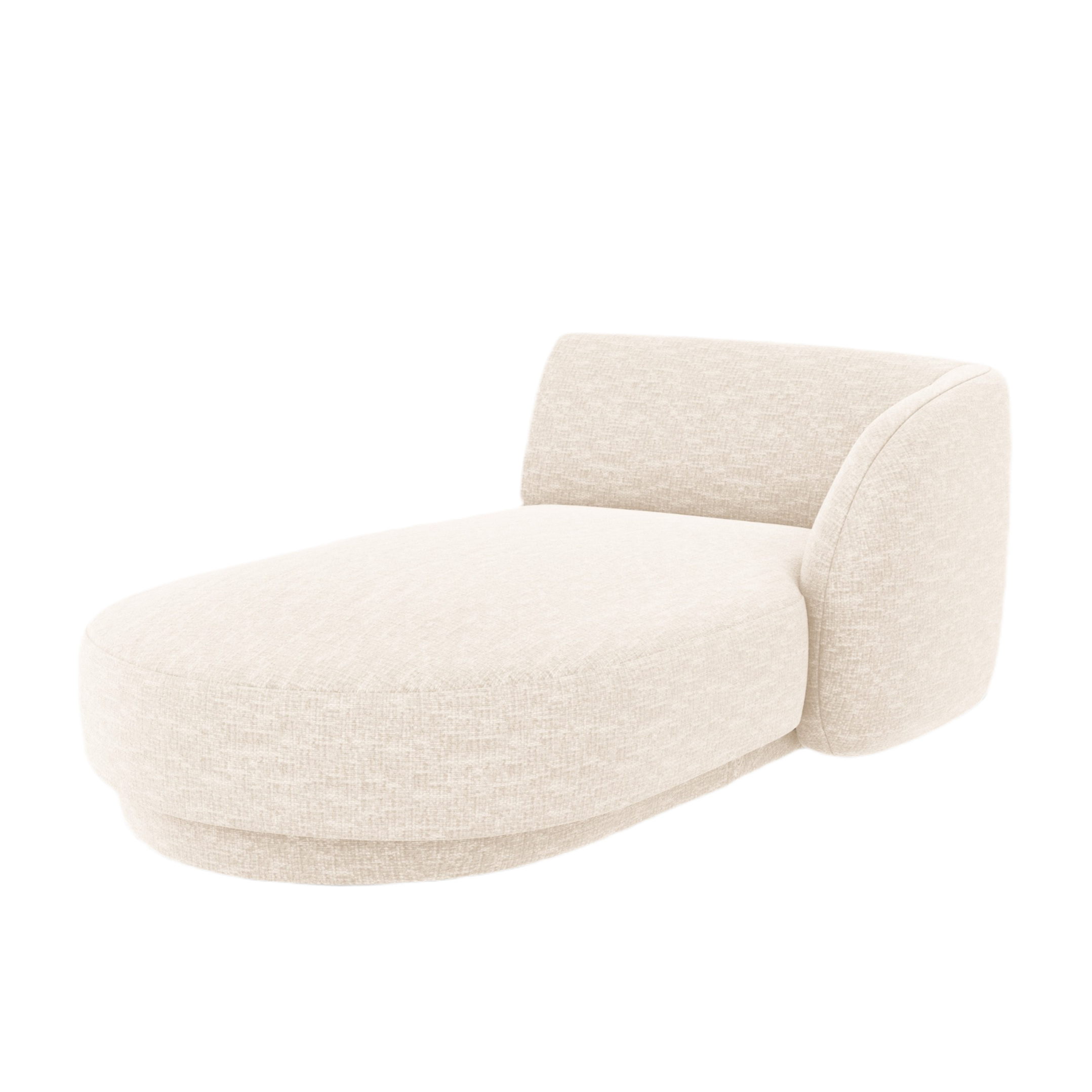 Right-facing chaise longue MILEY light beige silky chenille