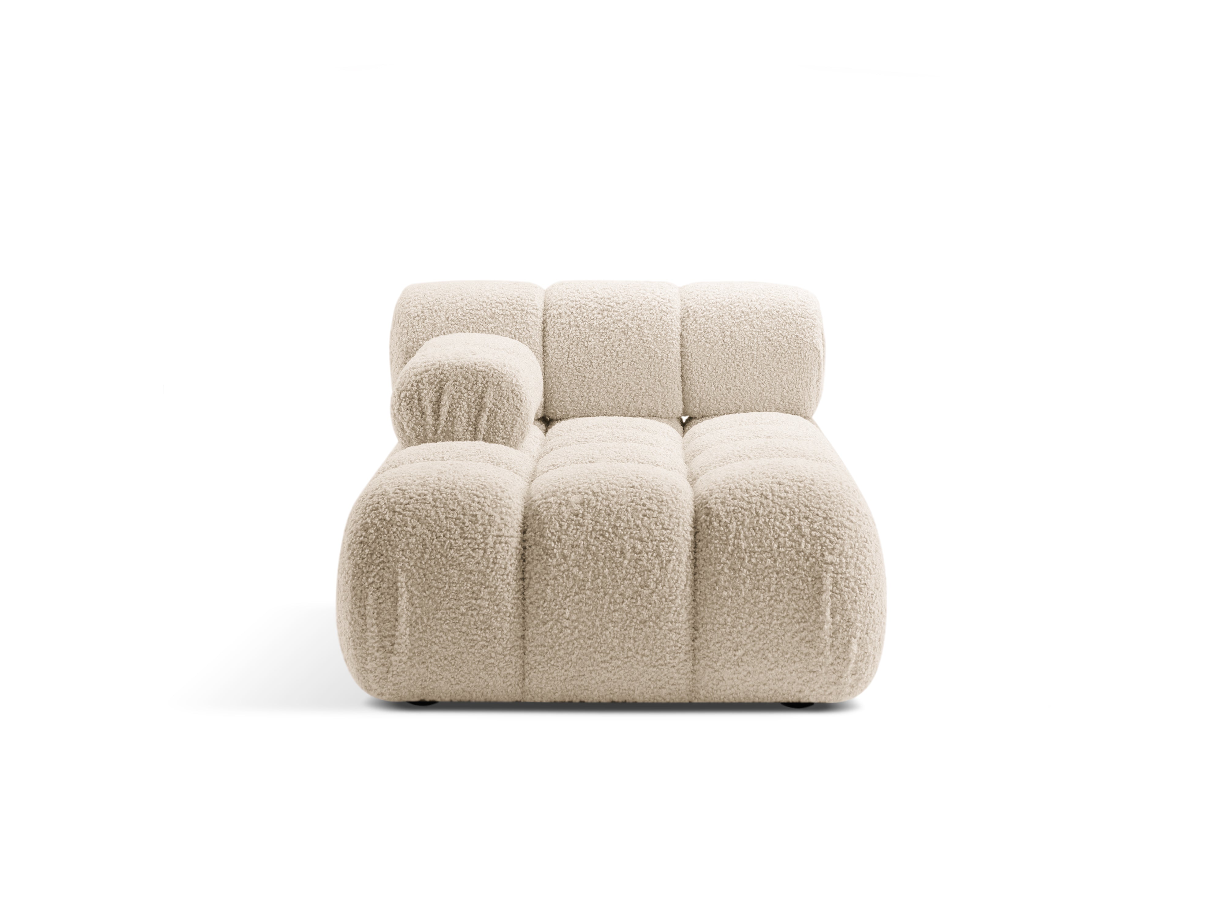 Links georiënteerde BELLIS chaise longue in beige bouclé
