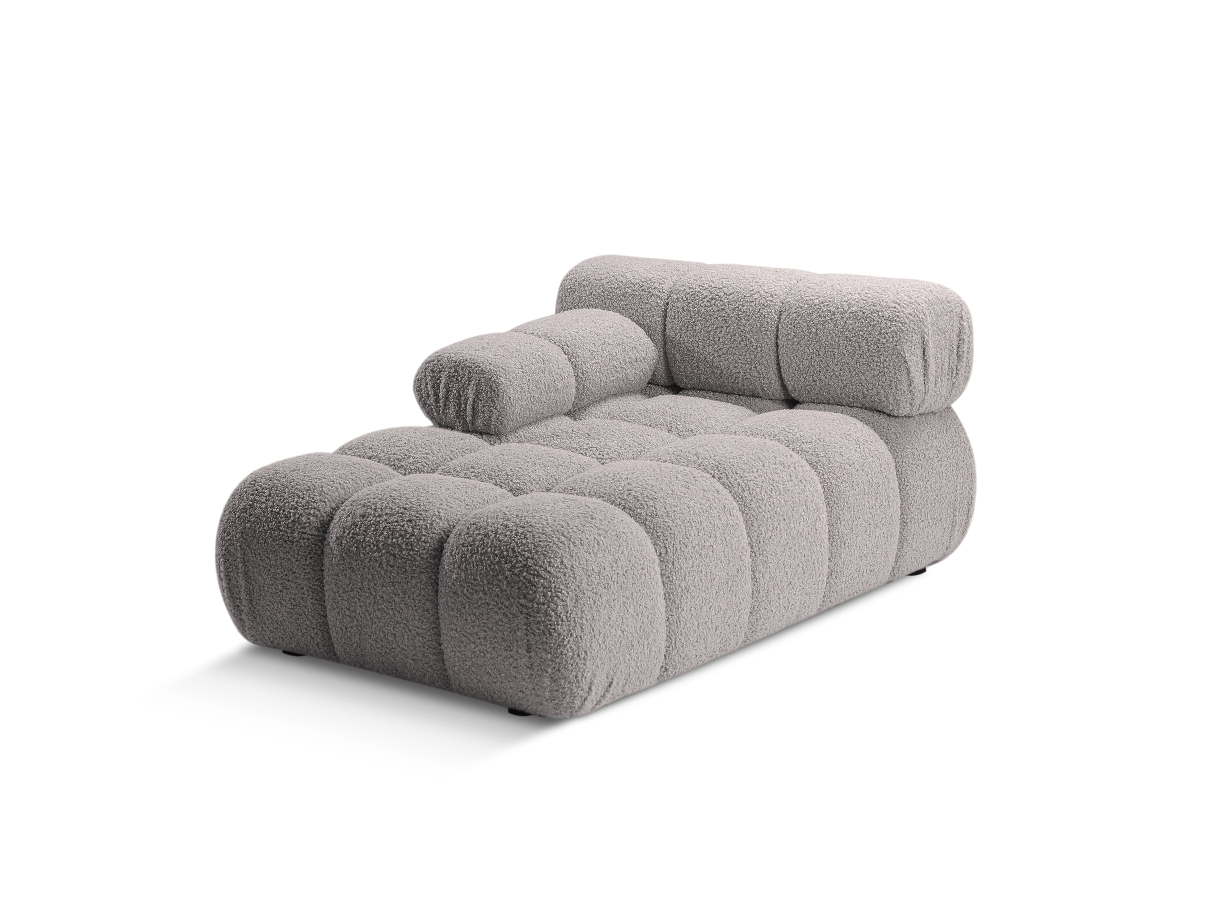 Links georiënteerde BELLIS chaise longue in grijze boucle