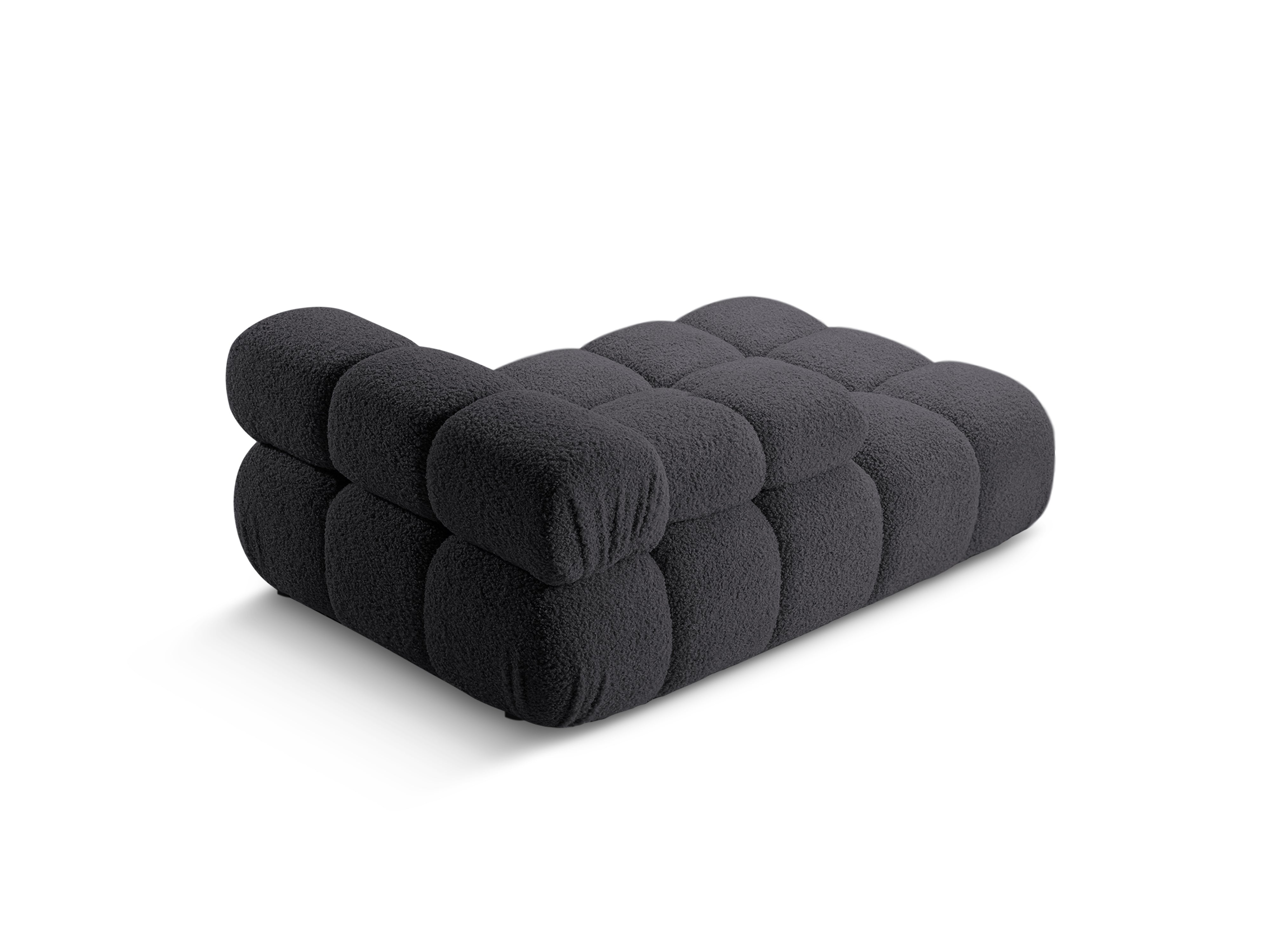 Links georiënteerde BELLIS chaise longue in grafietkleurige boucle