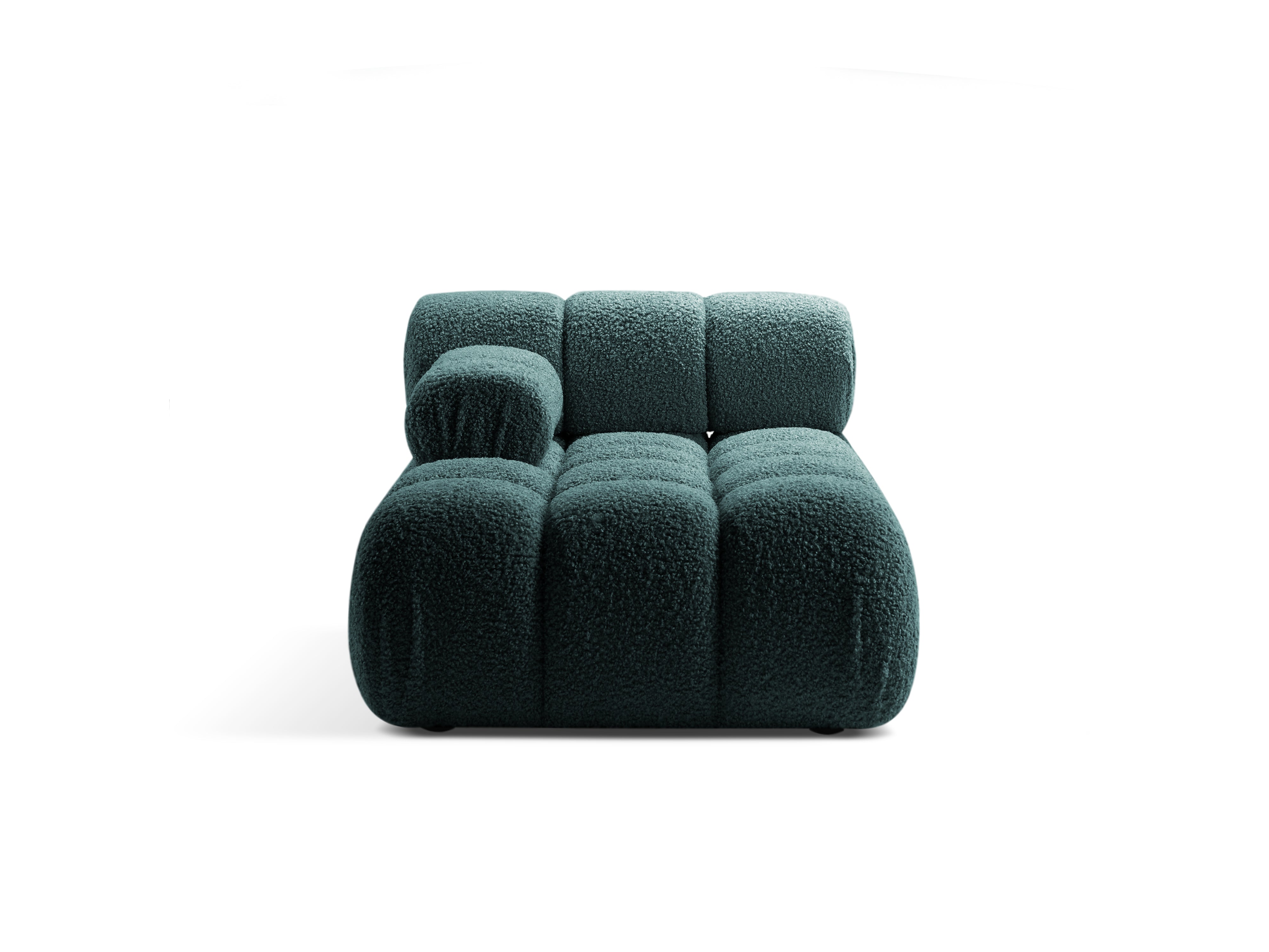 Links georiënteerde BELLIS chaise longue in diep petrol boucle