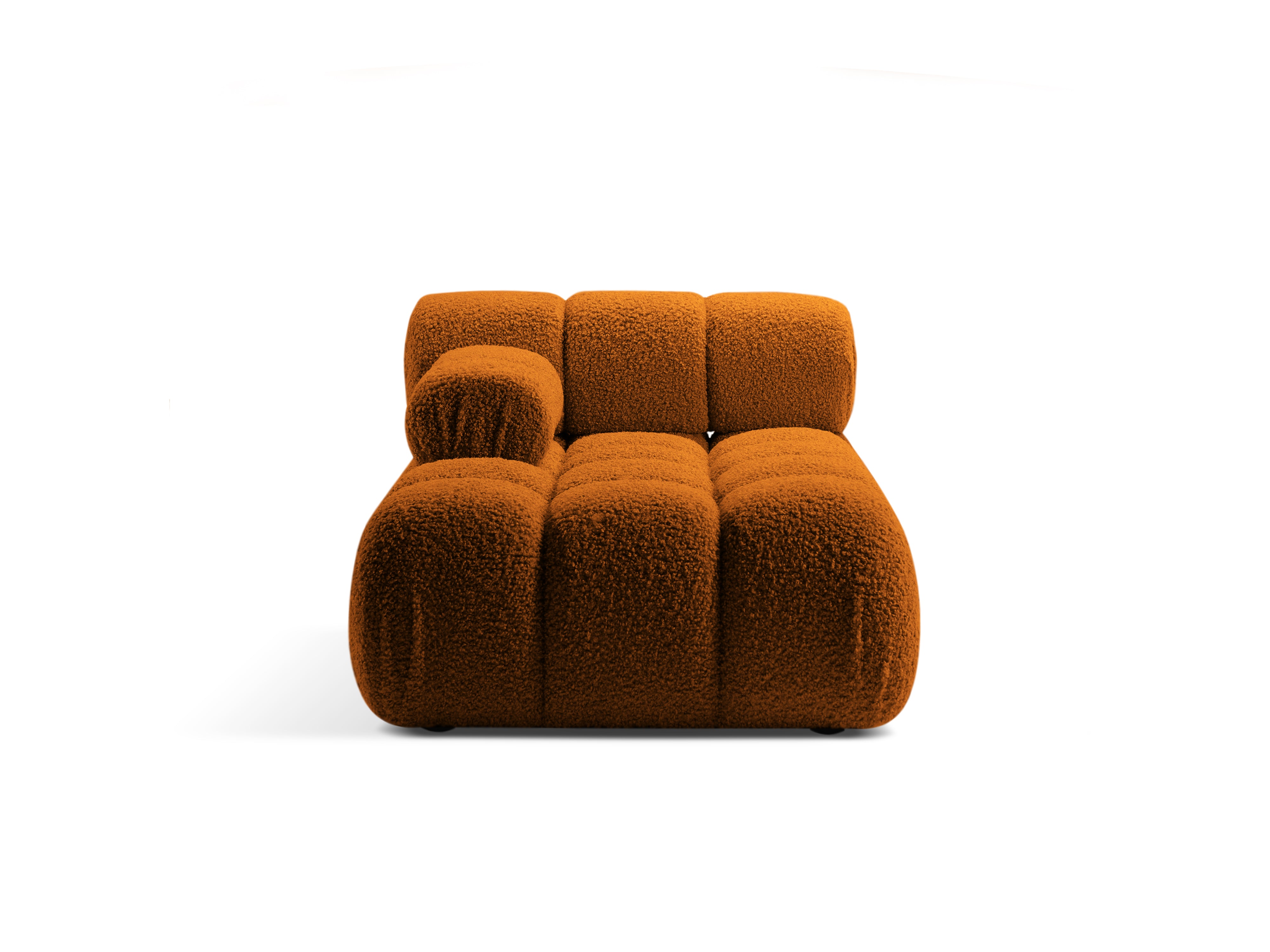 Links georiënteerde BELLIS chaise longue in baksteen bouclé