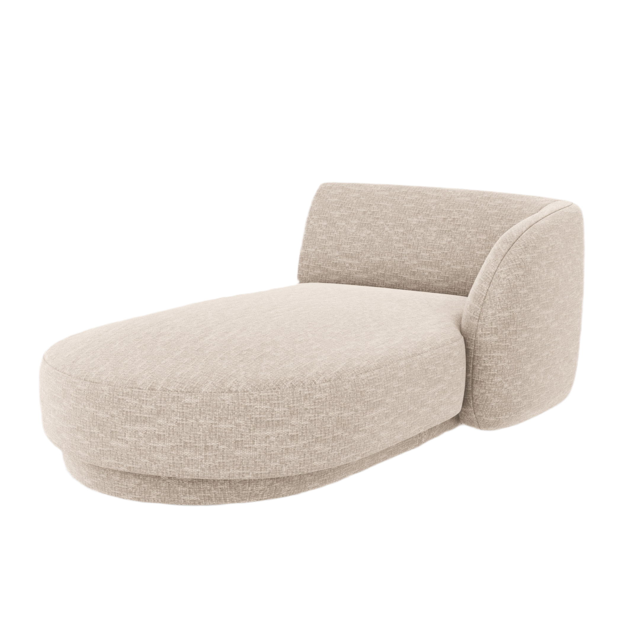 Right-facing chaise longue MILEY beige chenille