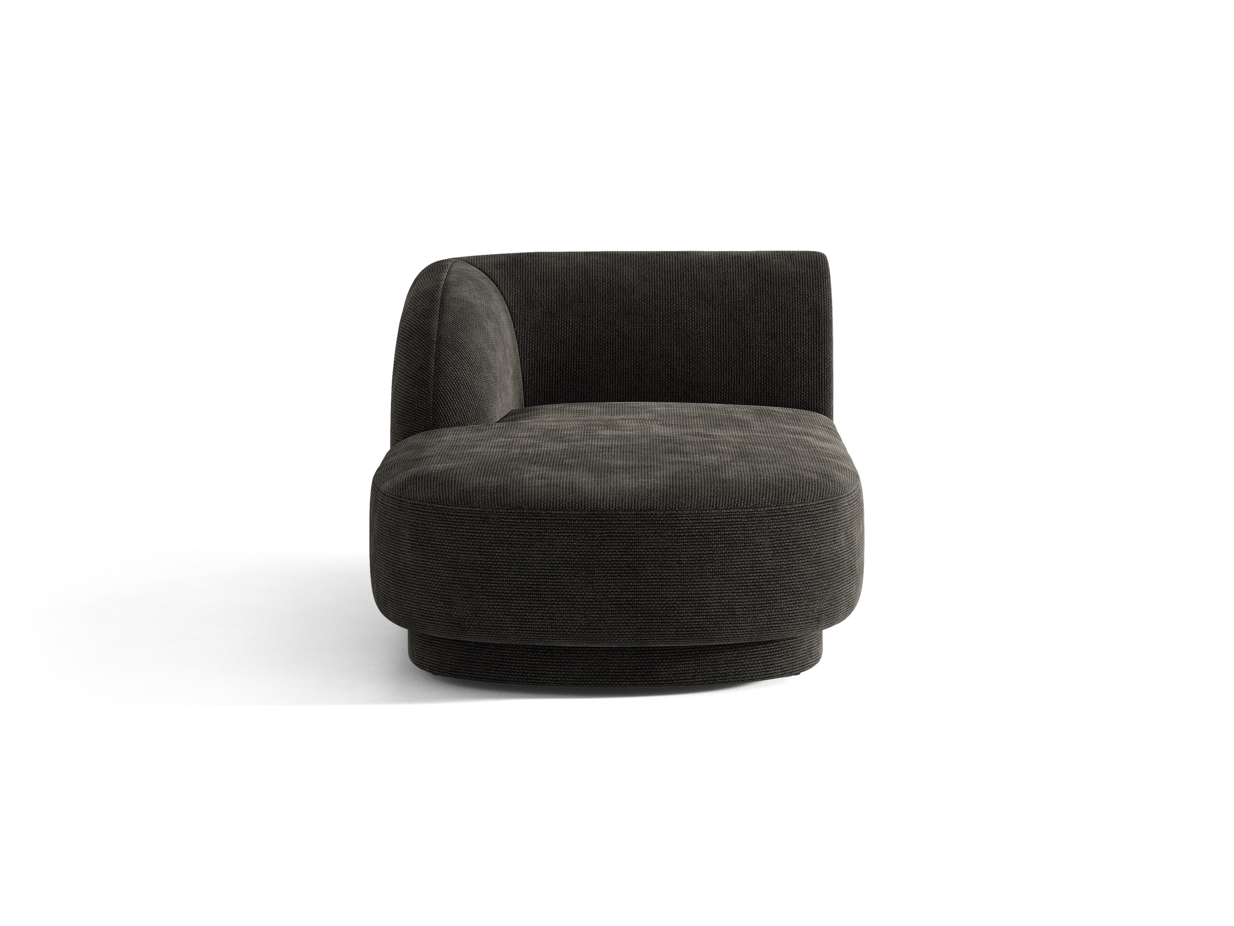 Szezlong links MILEY zwart chenille