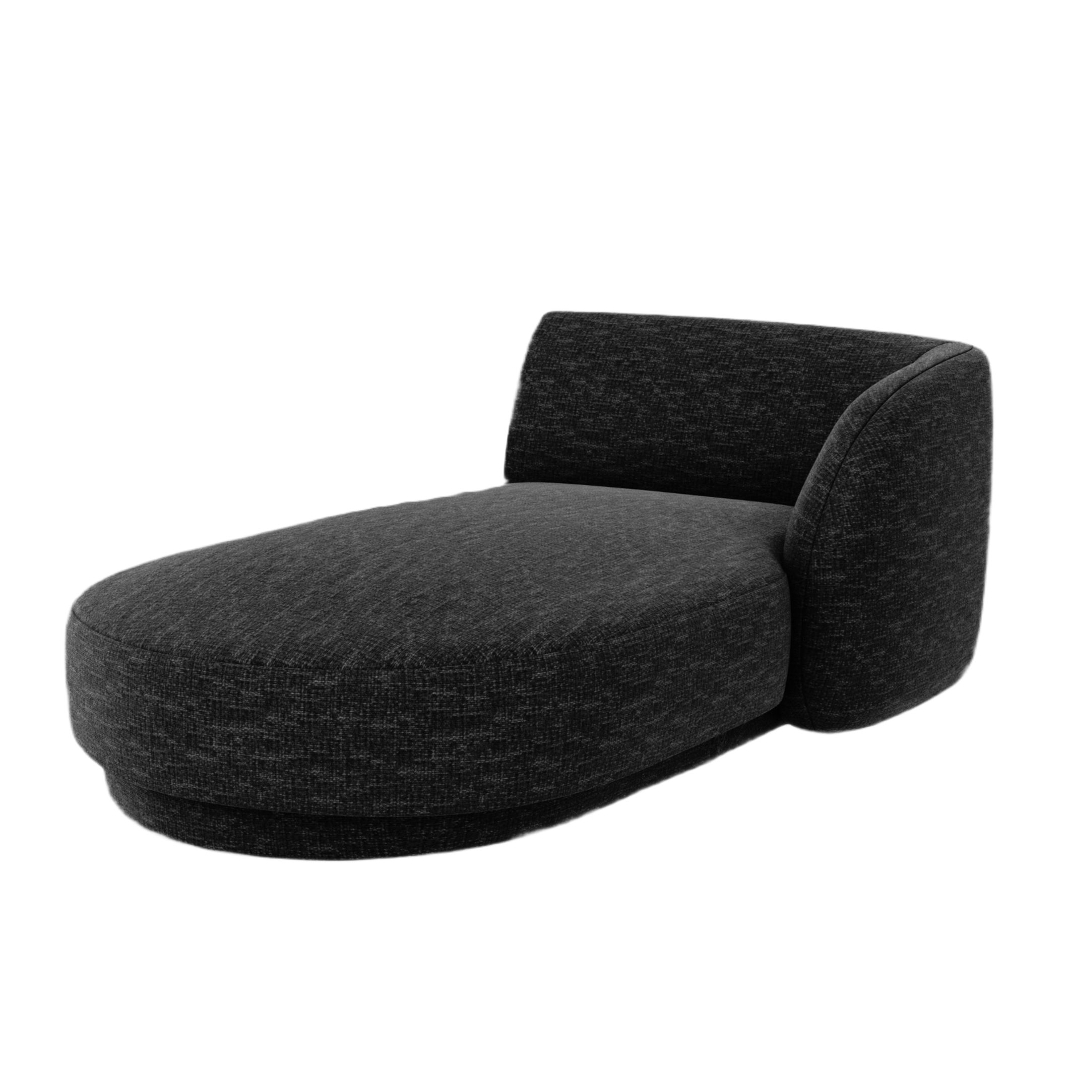 Right-facing chaise longue MILEY black chenille