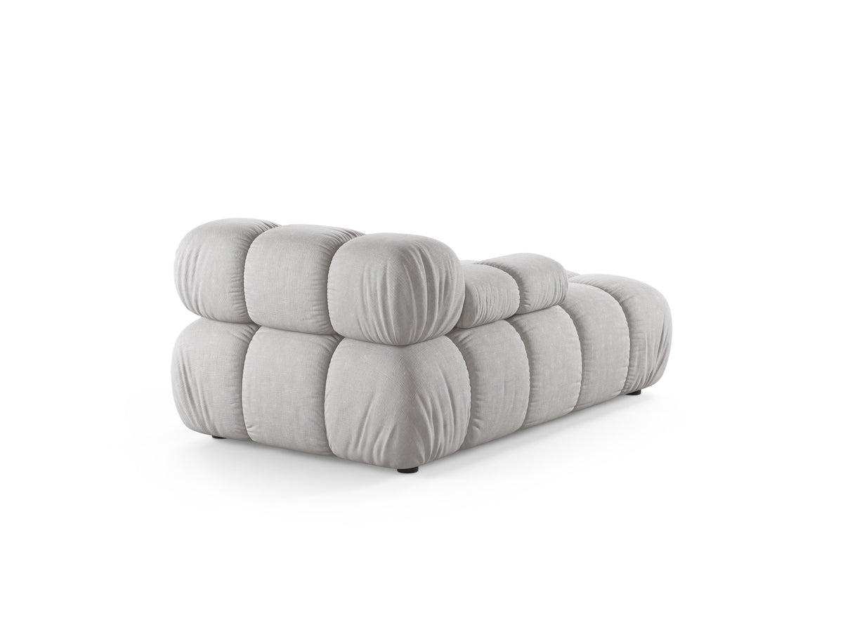 Links georiënteerde BELLIS chaise longue in lichtgrijs