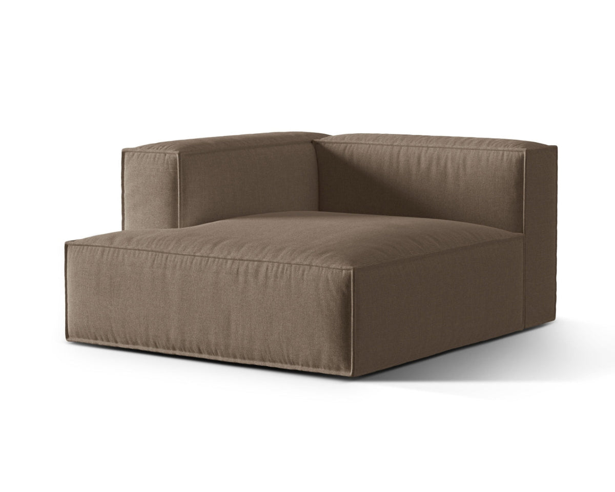 Szezlong lewostronny NURIA cappuccino – ujęcie boczne