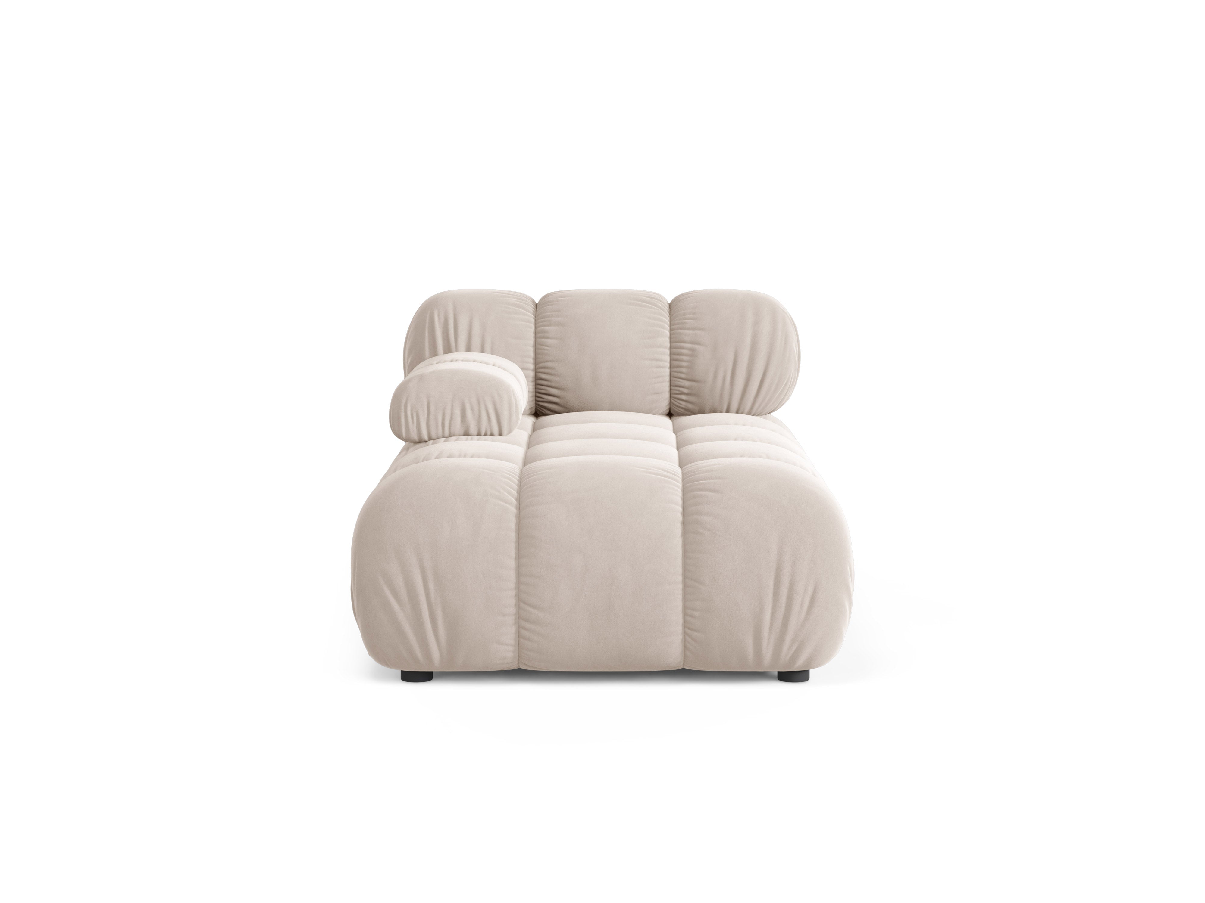 Linker chaise longue BELLIS lichtbeige velours