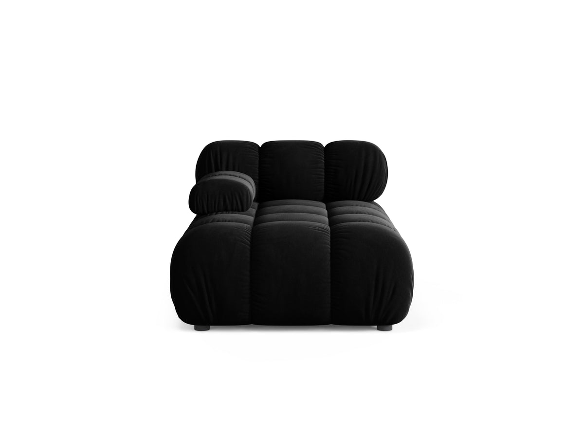 Linker chaise longue BELLIS in zwarte velours