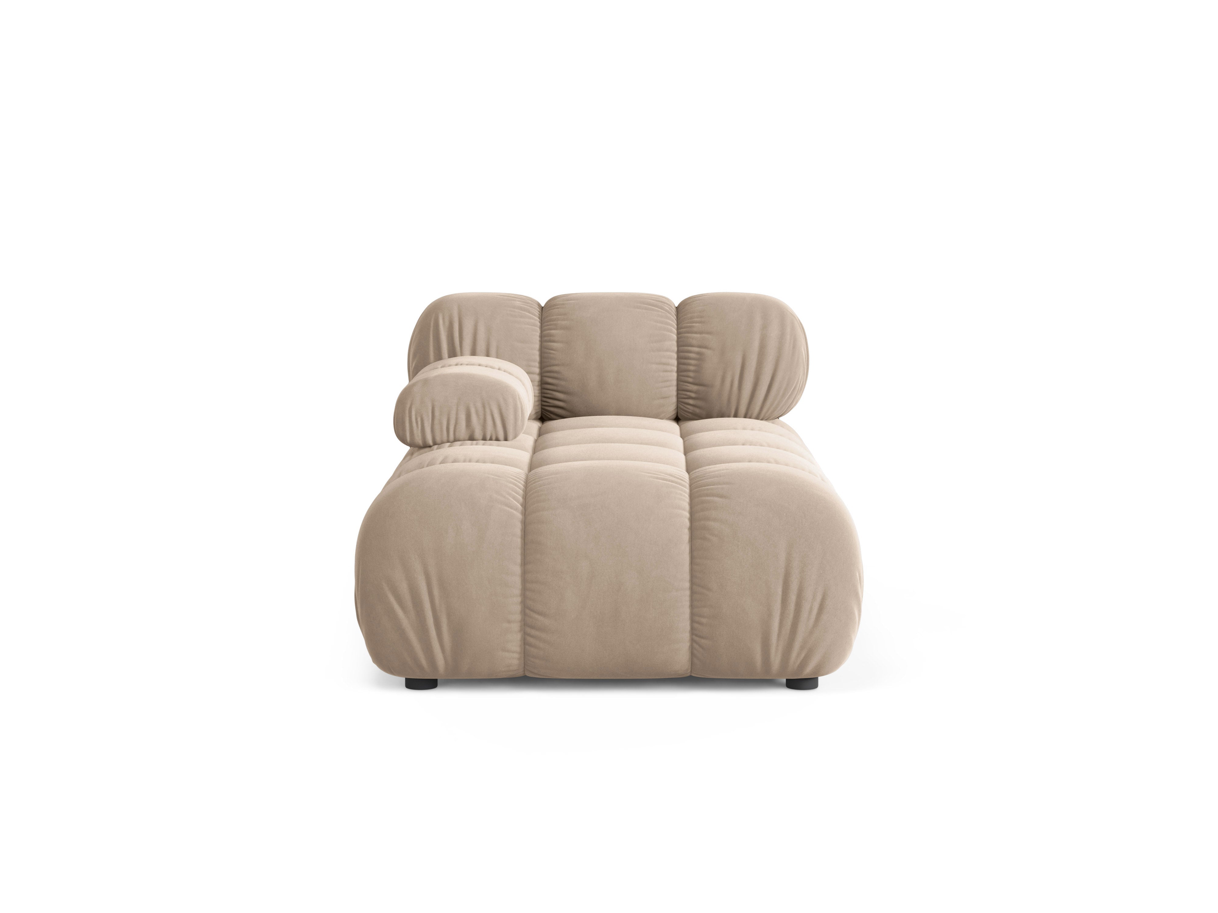Links georiënteerde BELLIS chaise longue in beige fluweel