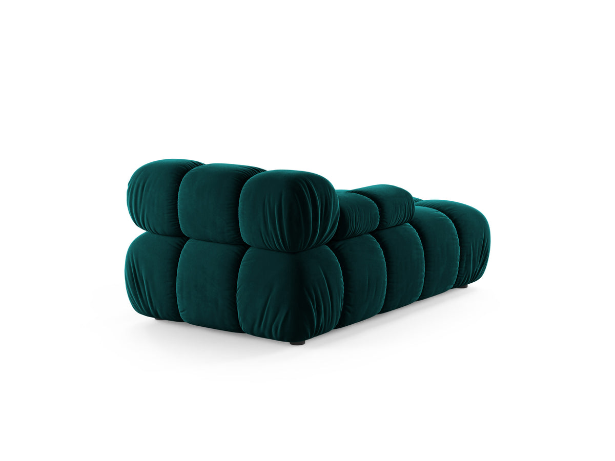 Linkszijdige BELLIS chaise longue in diep petrol velours