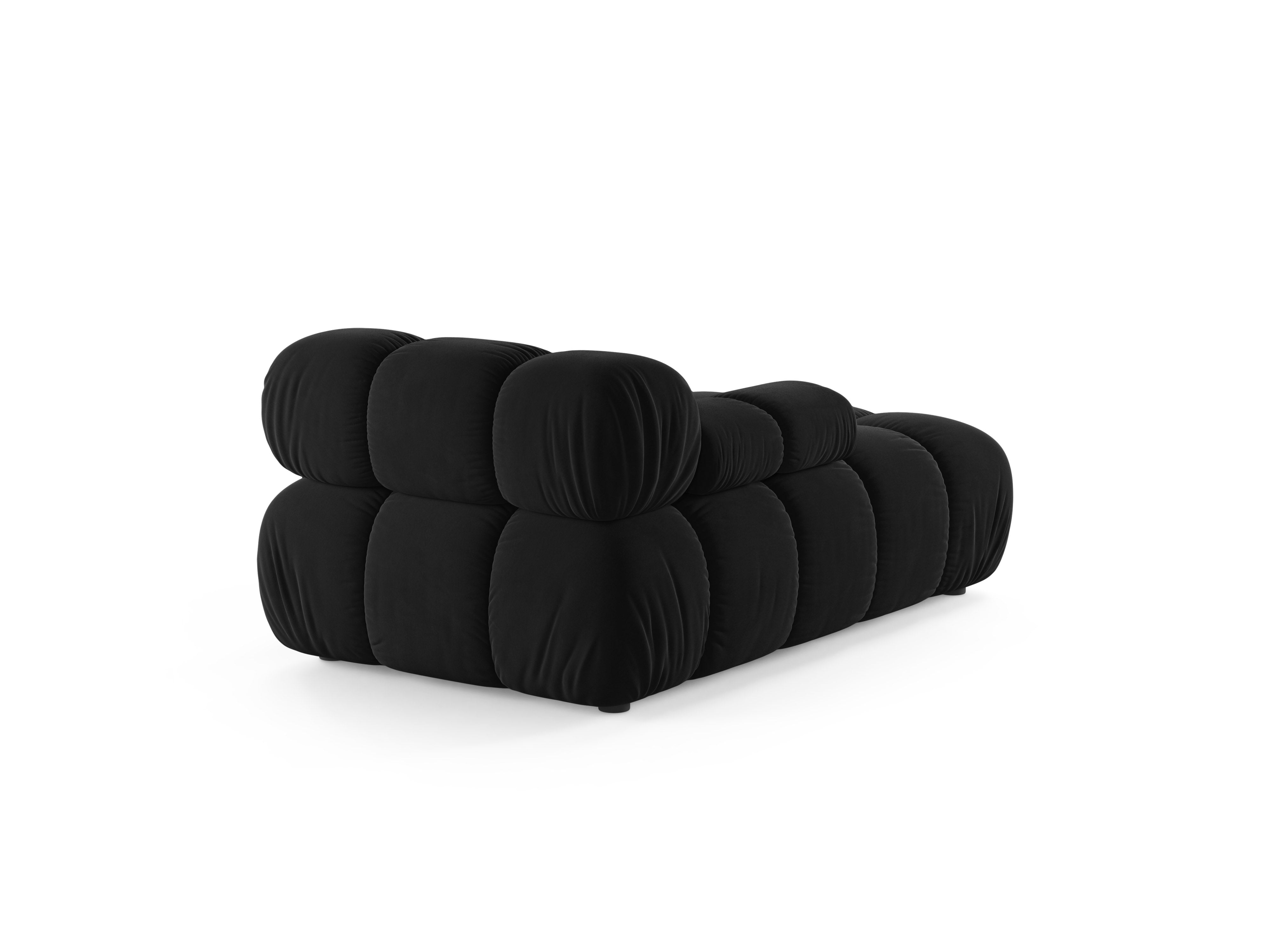 Zwarte BELLIS linkszijdige fluwelen chaise longue