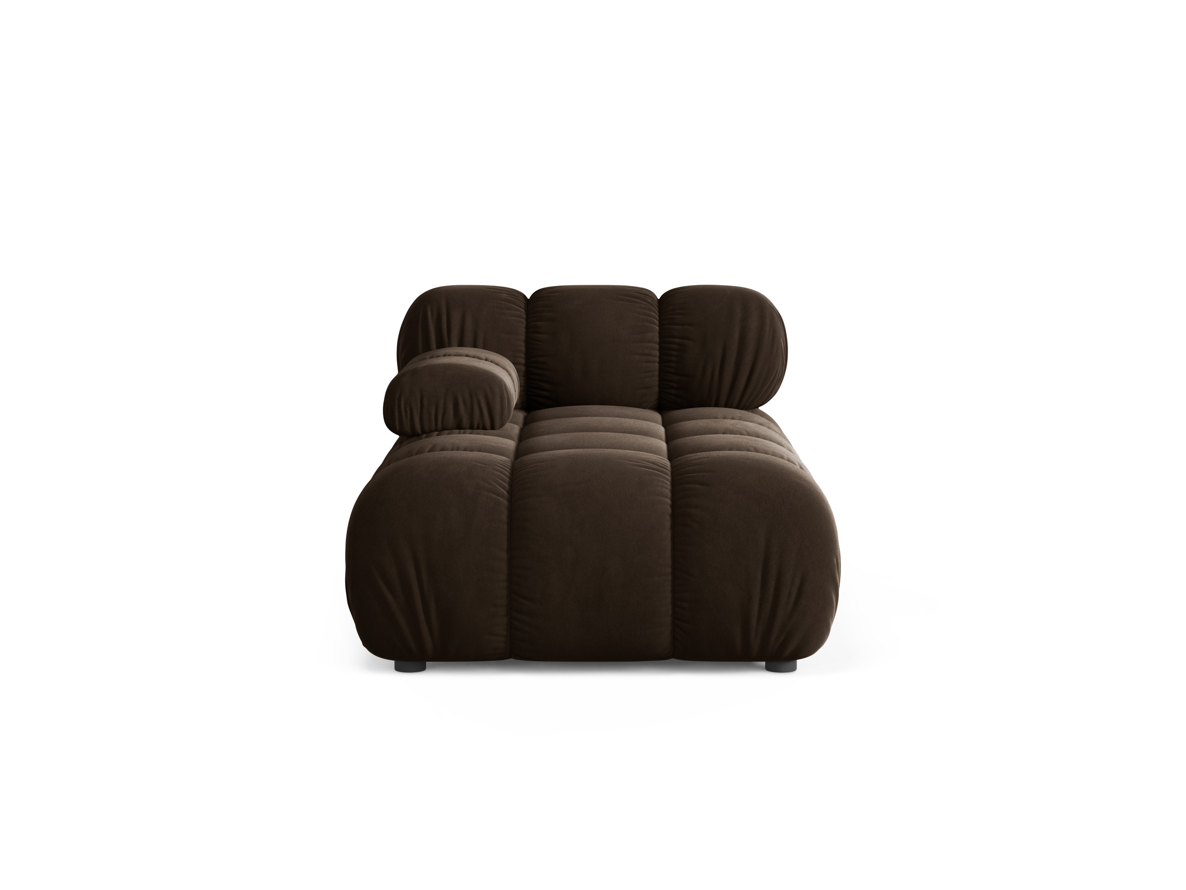 Chocolade linkszijdige fluwelen chaise longue BELLIS