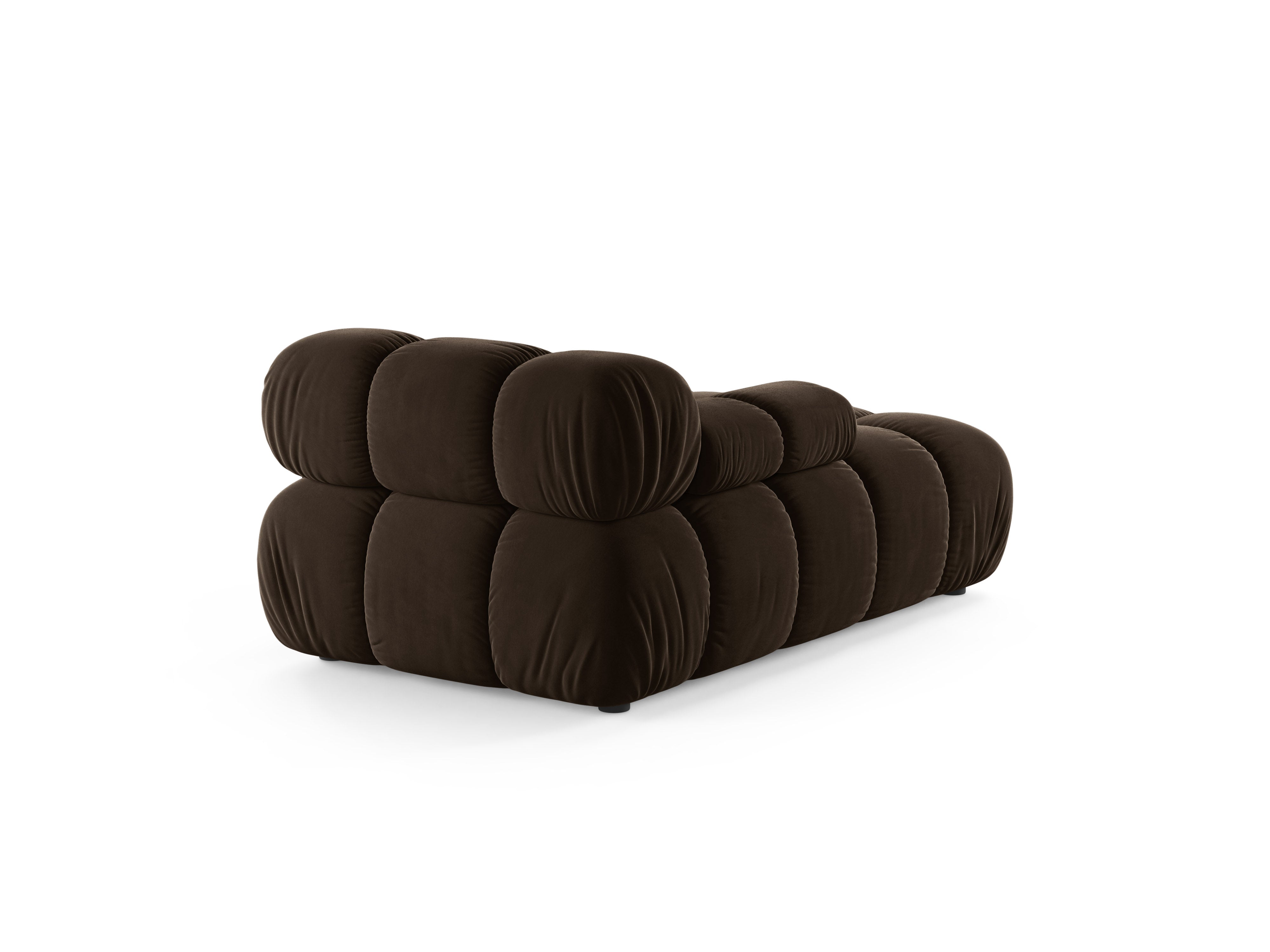 Chocolade linkszijdige fluwelen chaise longue BELLIS