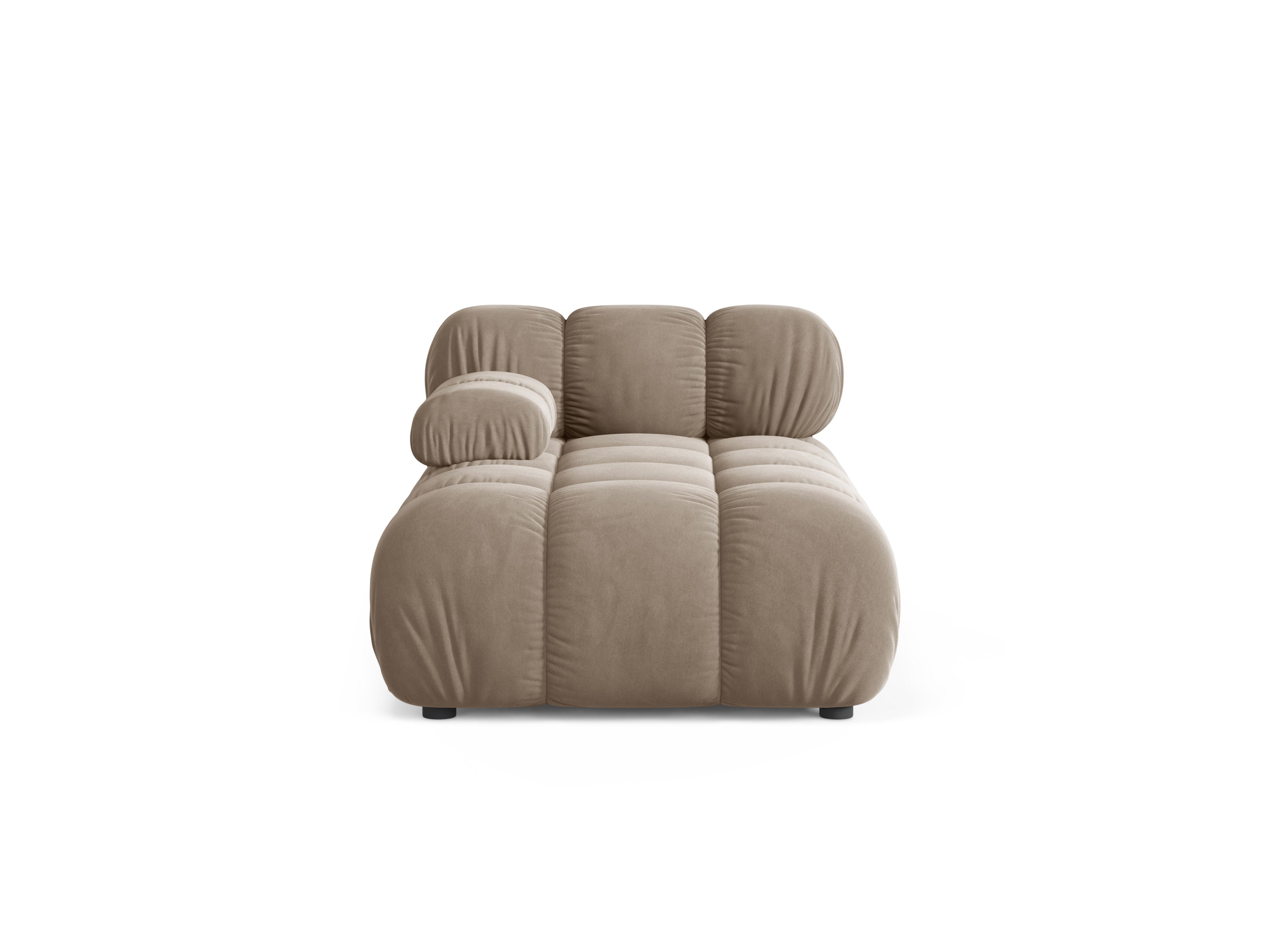 Velours ligstoel links BELLIS cappuccino