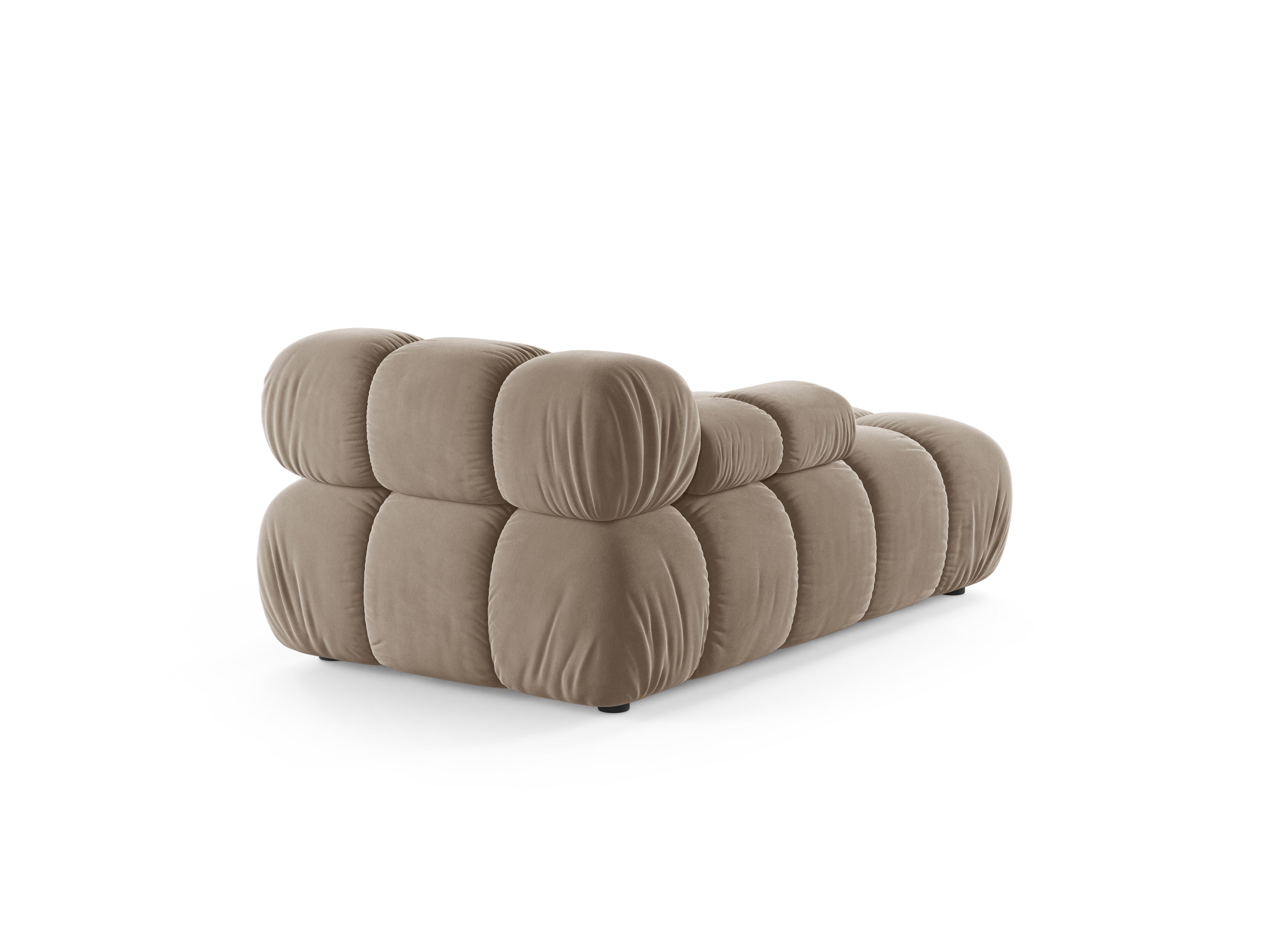 Velours ligstoel links BELLIS cappuccino